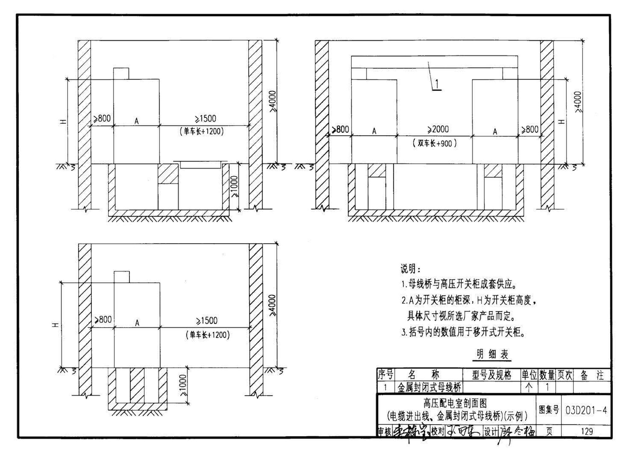 03D201-4--10/0.4kV变压器室布置及变配电所常用设备构件安装