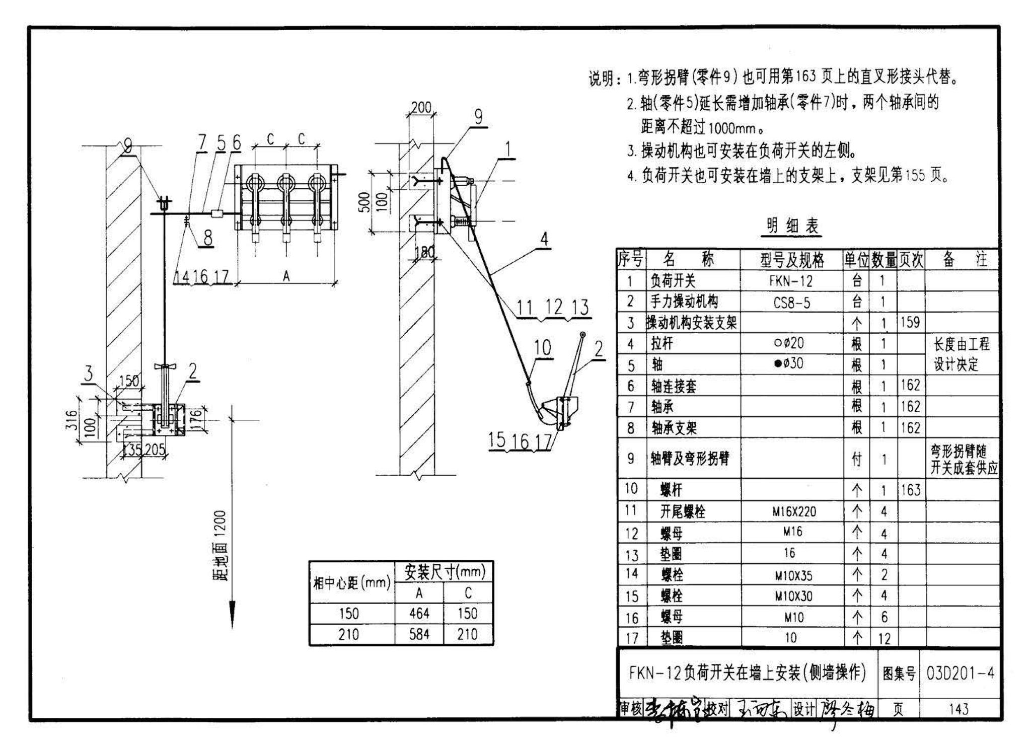 03D201-4--10/0.4kV变压器室布置及变配电所常用设备构件安装