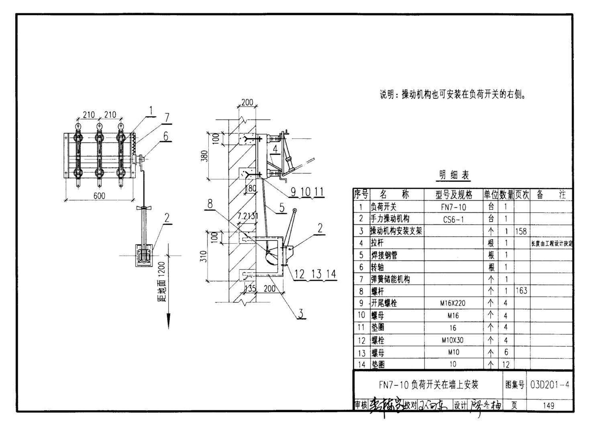 03D201-4--10/0.4kV变压器室布置及变配电所常用设备构件安装