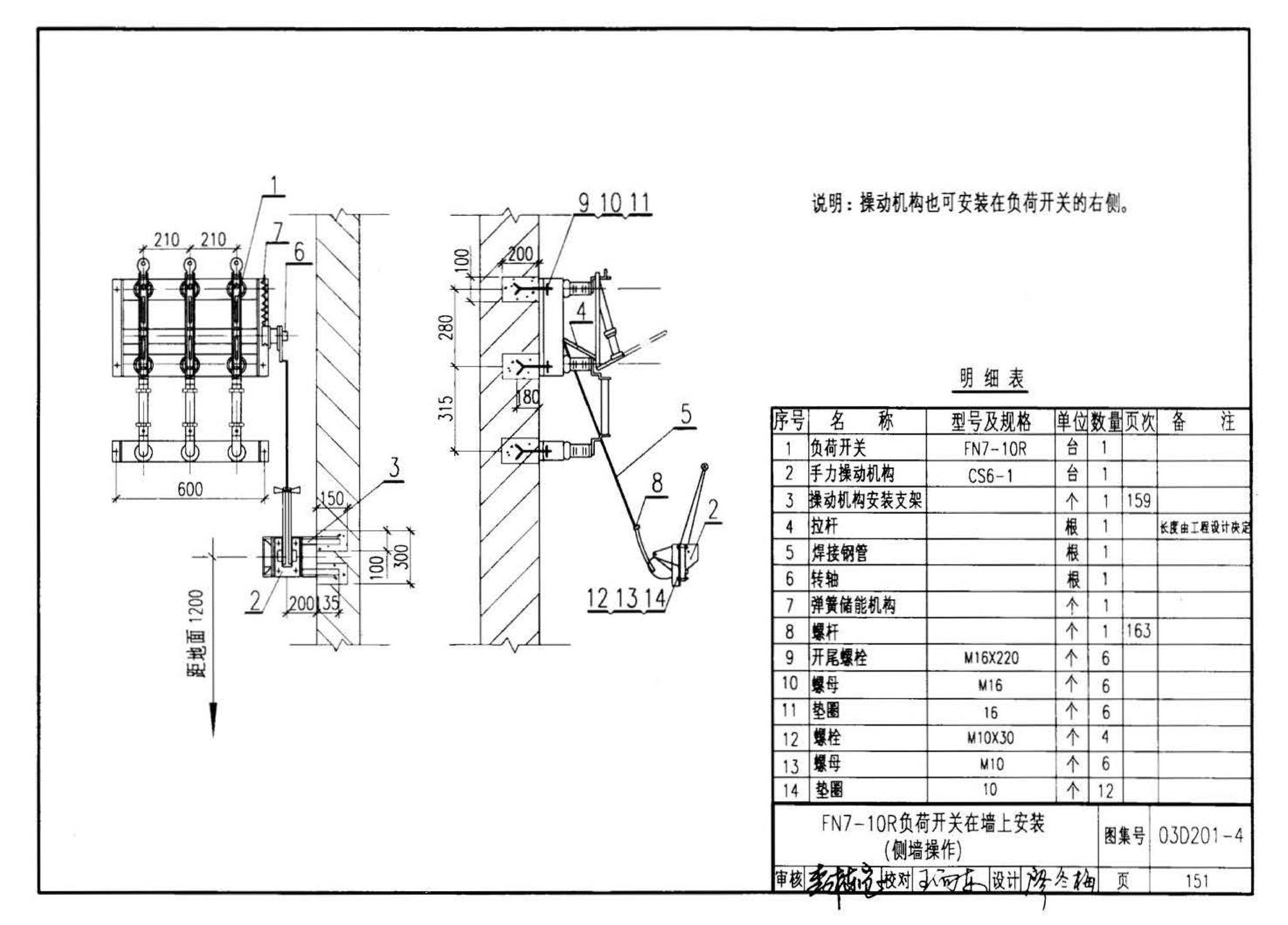 03D201-4--10/0.4kV变压器室布置及变配电所常用设备构件安装