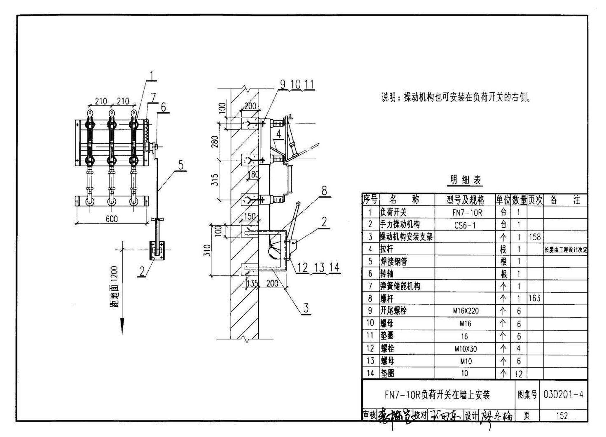 03D201-4--10/0.4kV变压器室布置及变配电所常用设备构件安装