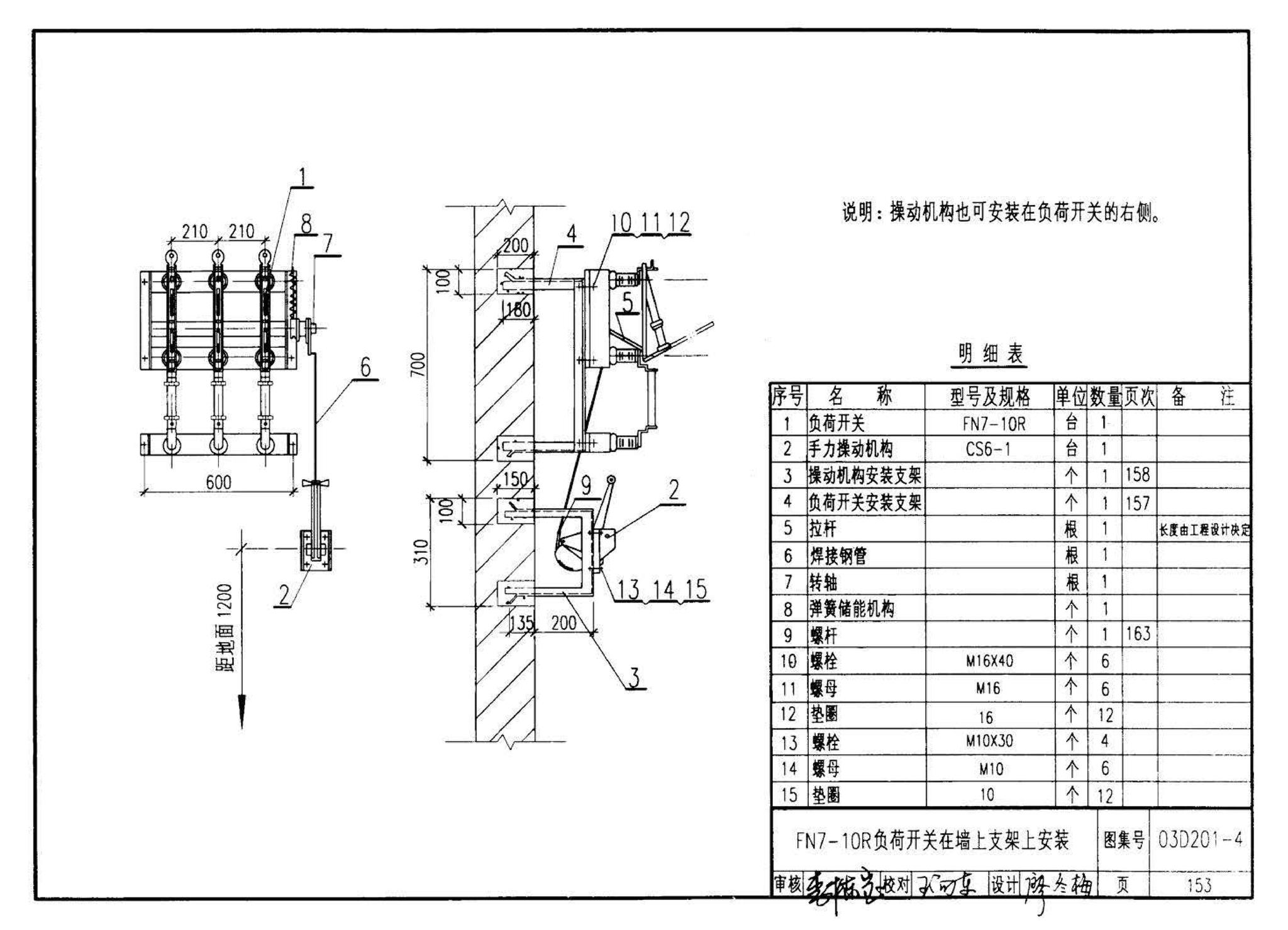 03D201-4--10/0.4kV变压器室布置及变配电所常用设备构件安装