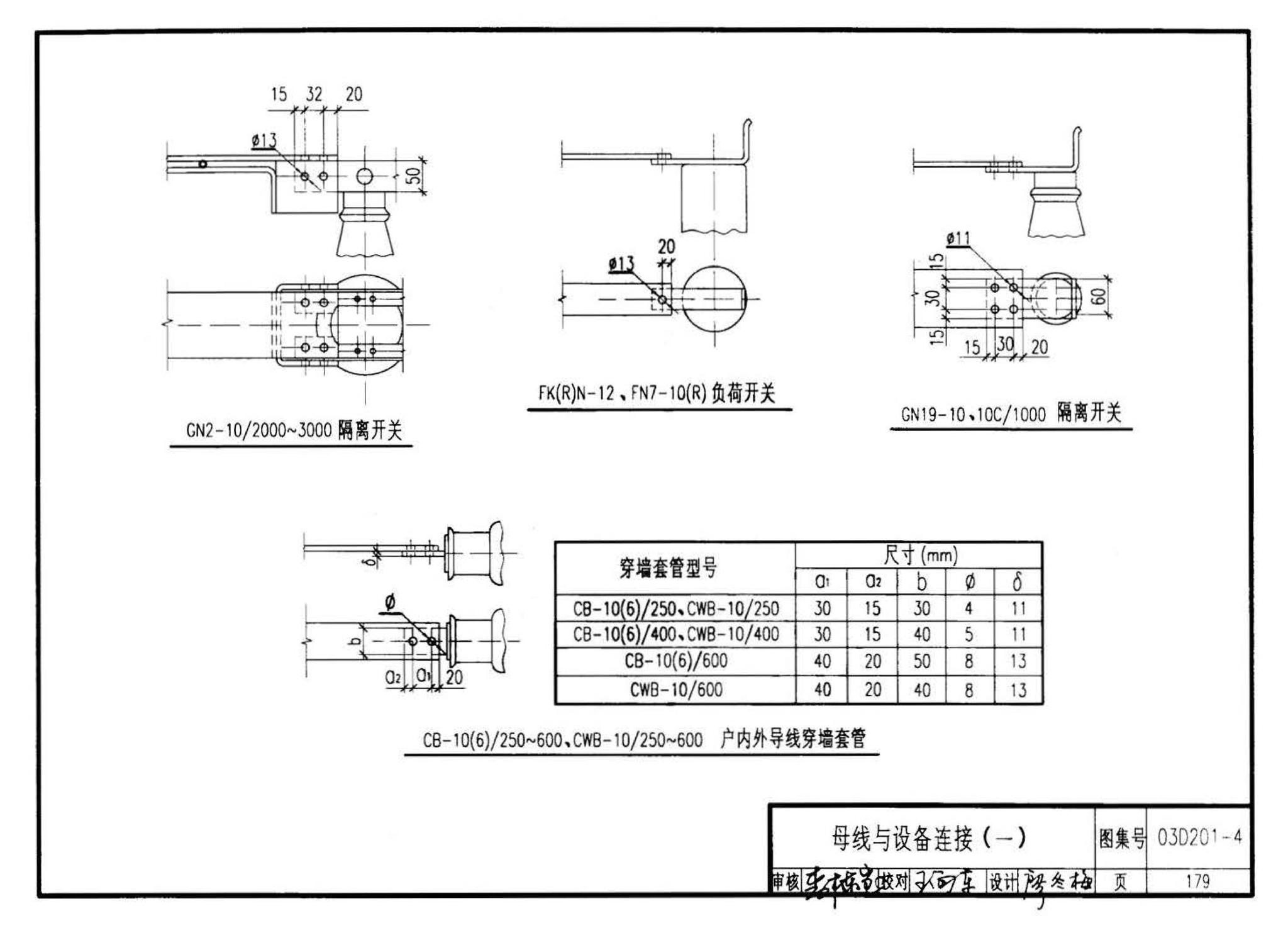 03D201-4--10/0.4kV变压器室布置及变配电所常用设备构件安装