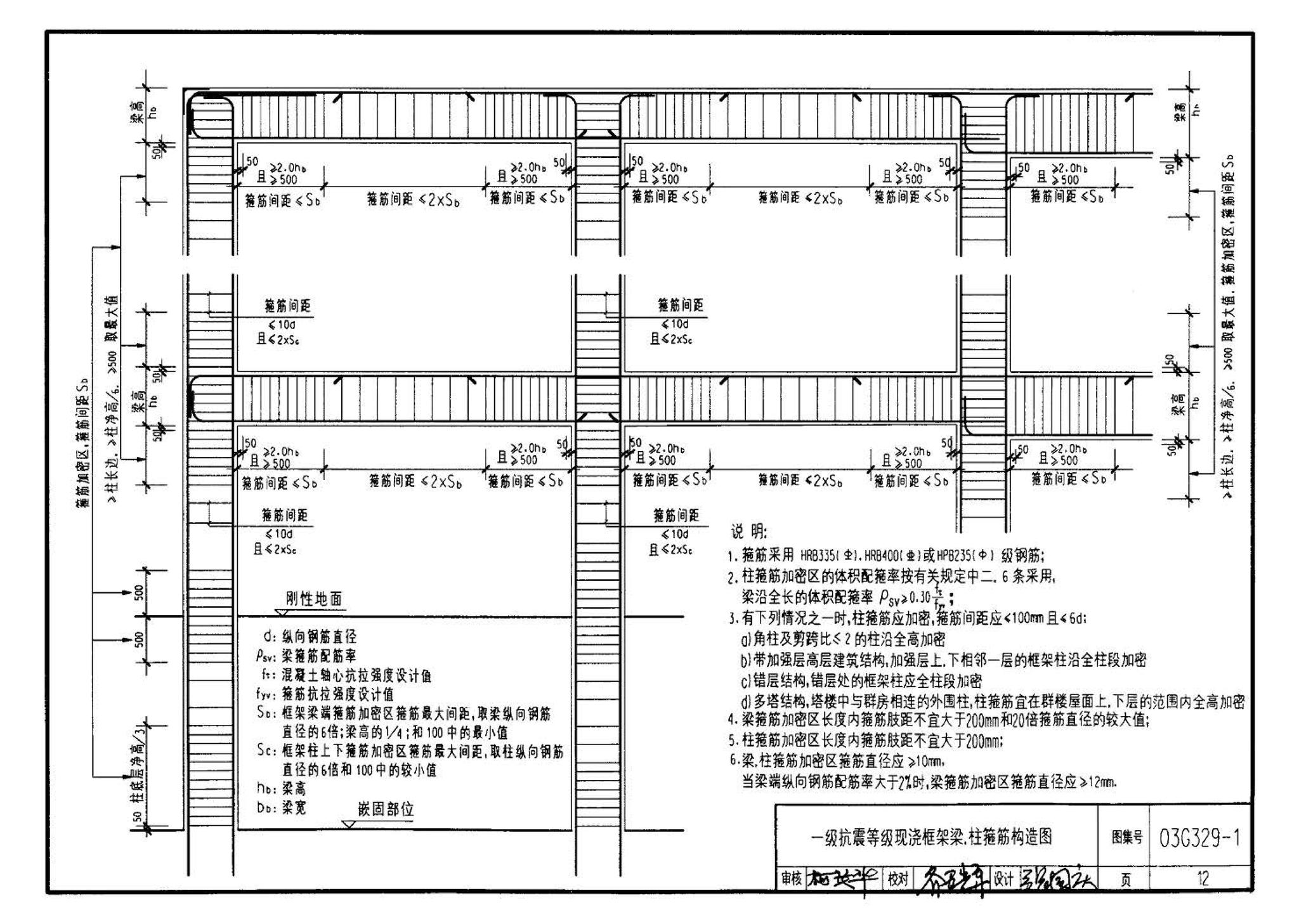 03G329-1--建筑物抗震构造详图（框架、框架-剪力墙、剪力墙、部分框支剪力墙、框架-核心筒、筒中筒、板柱-剪力墙结构）