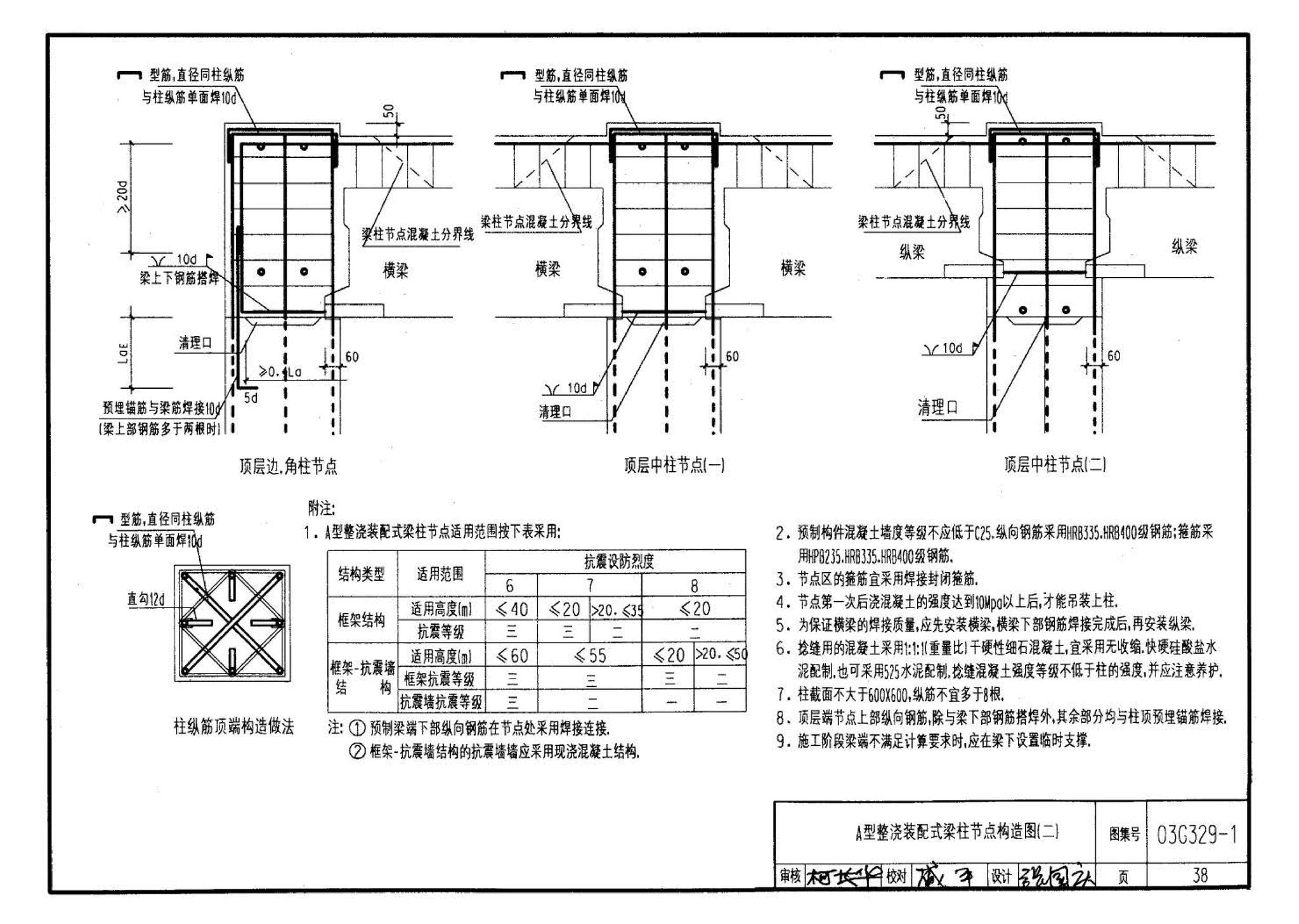 03G329-1--建筑物抗震构造详图（框架、框架-剪力墙、剪力墙、部分框支剪力墙、框架-核心筒、筒中筒、板柱-剪力墙结构）