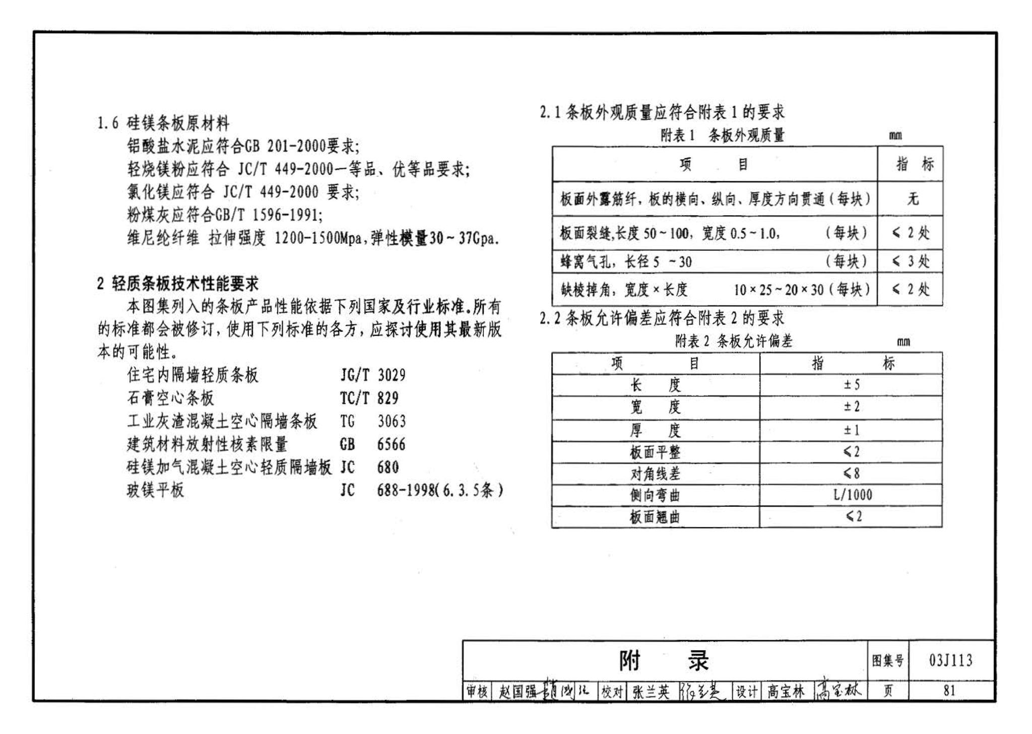 03J113--轻质条板内隔墙