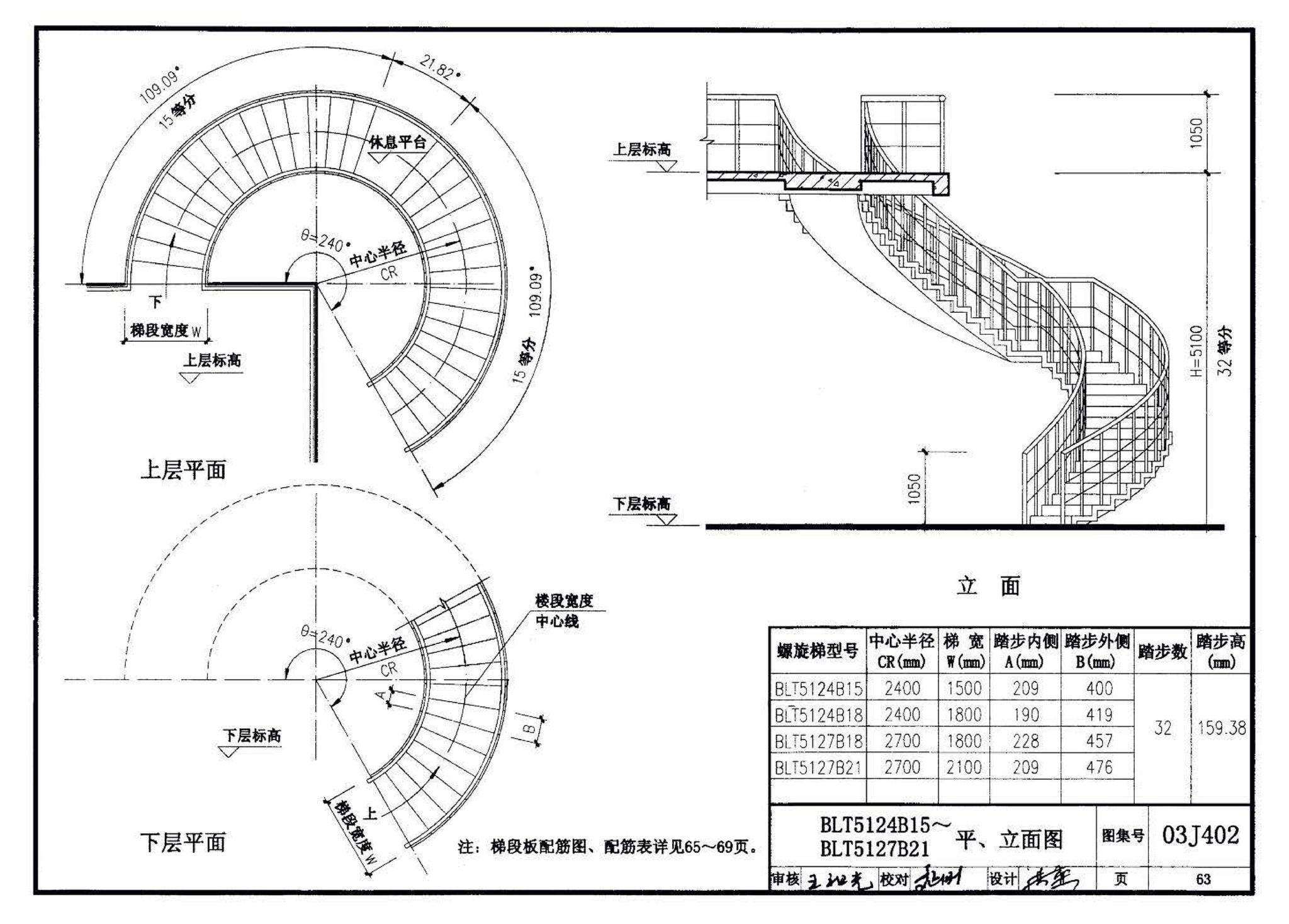 03J402--钢筋混凝土螺旋梯