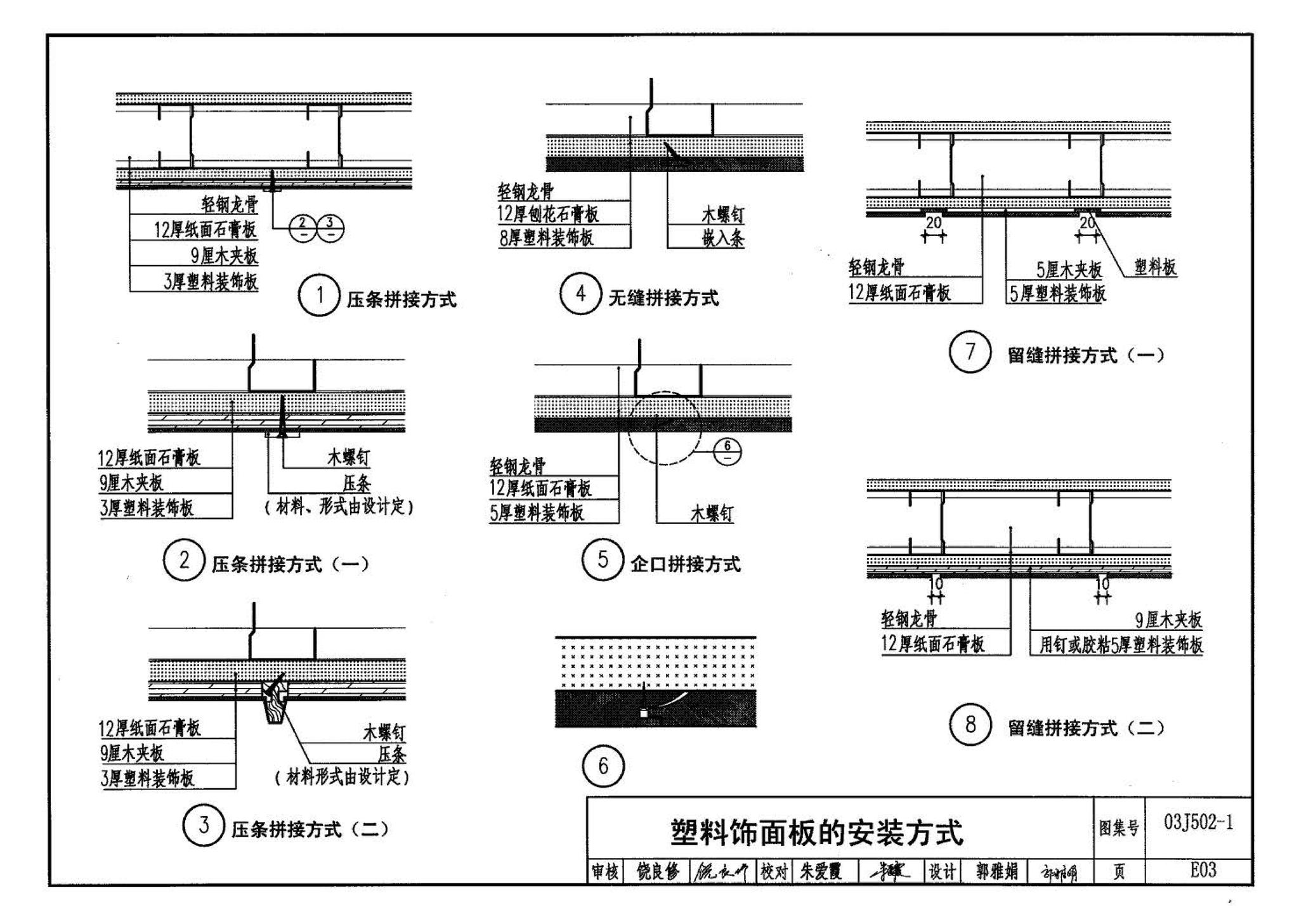 03J502-1--内装修-轻钢龙骨内（隔）墙装修及隔断