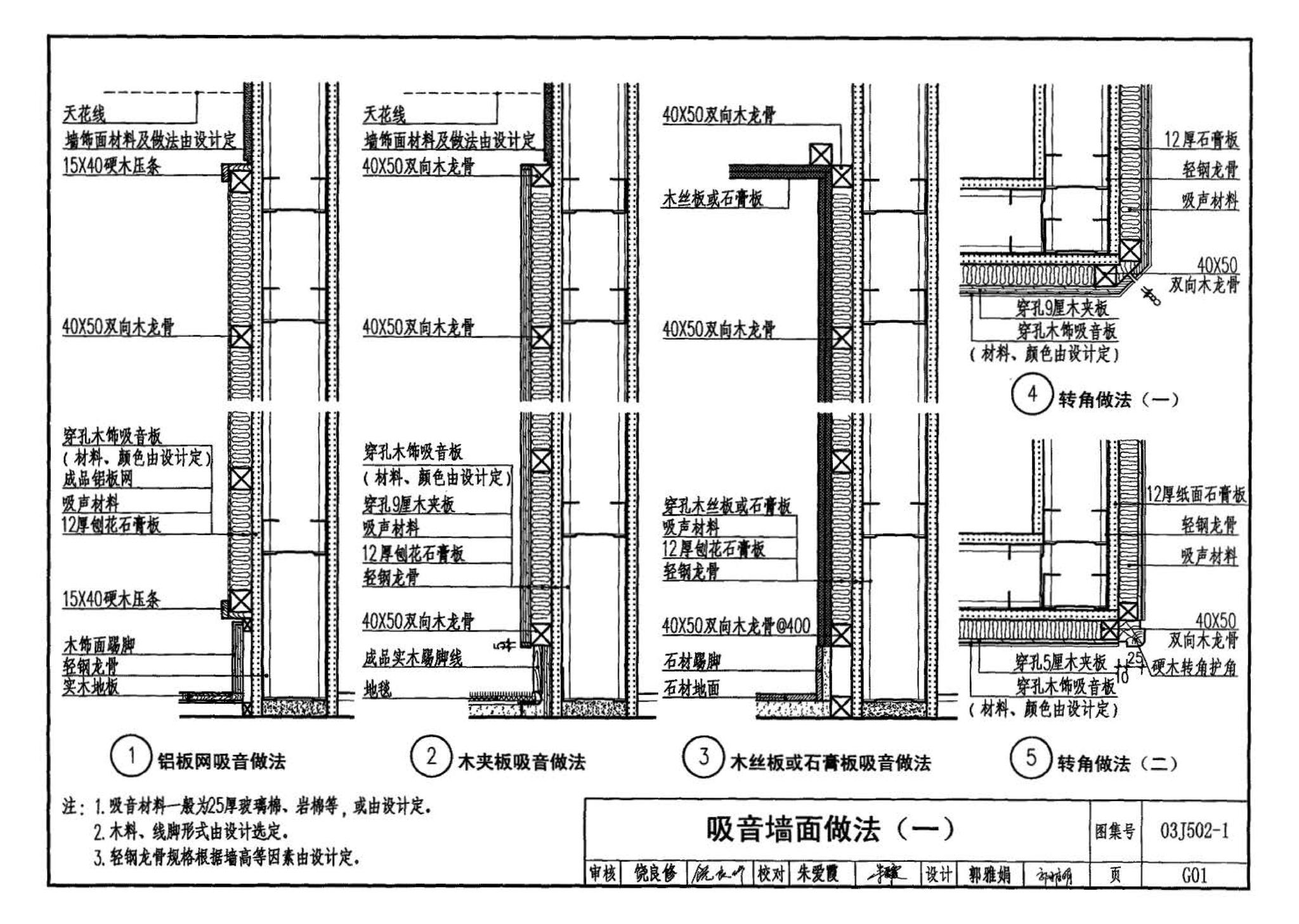 03J502-1--内装修-轻钢龙骨内（隔）墙装修及隔断