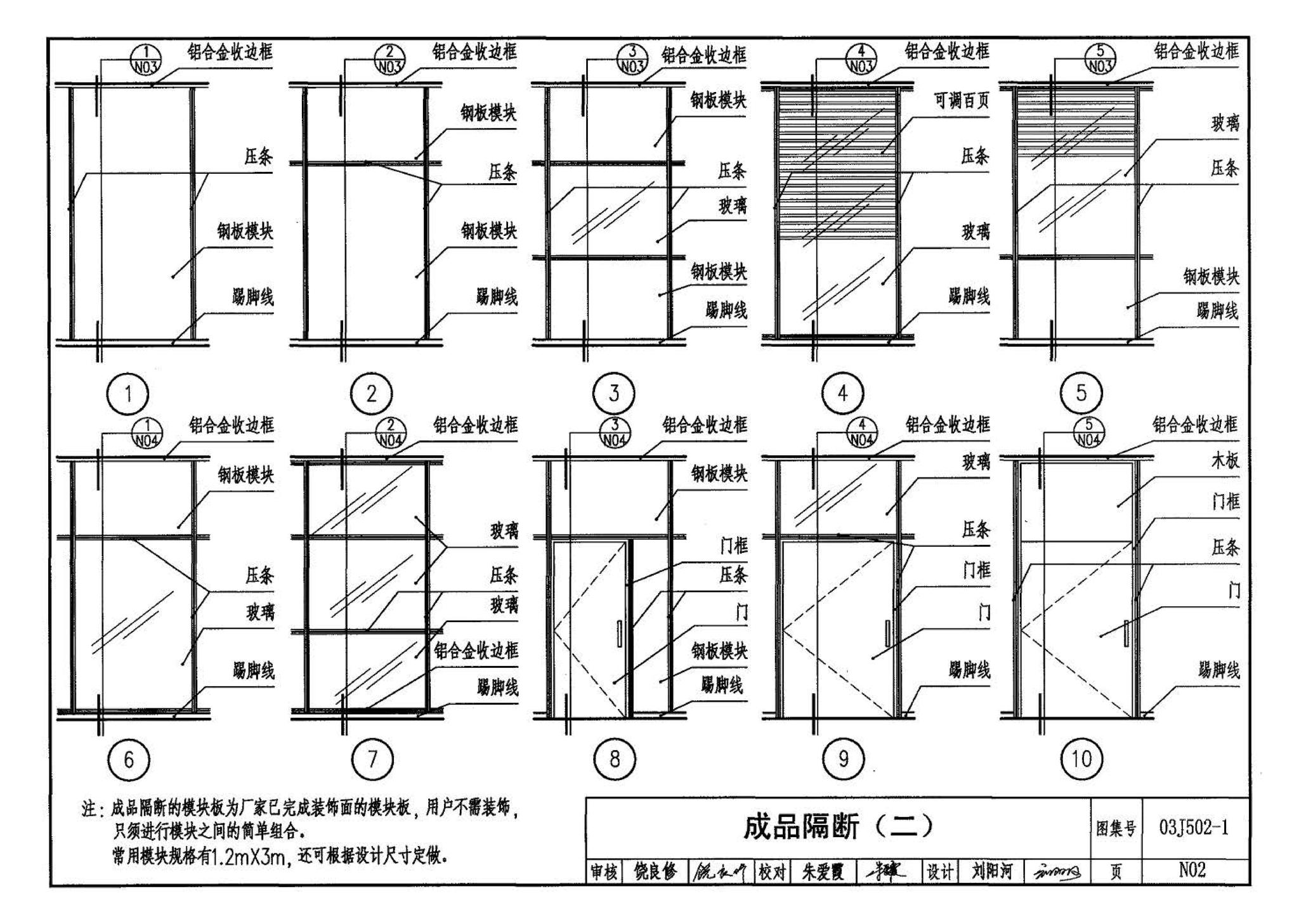 03J502-1--内装修-轻钢龙骨内（隔）墙装修及隔断