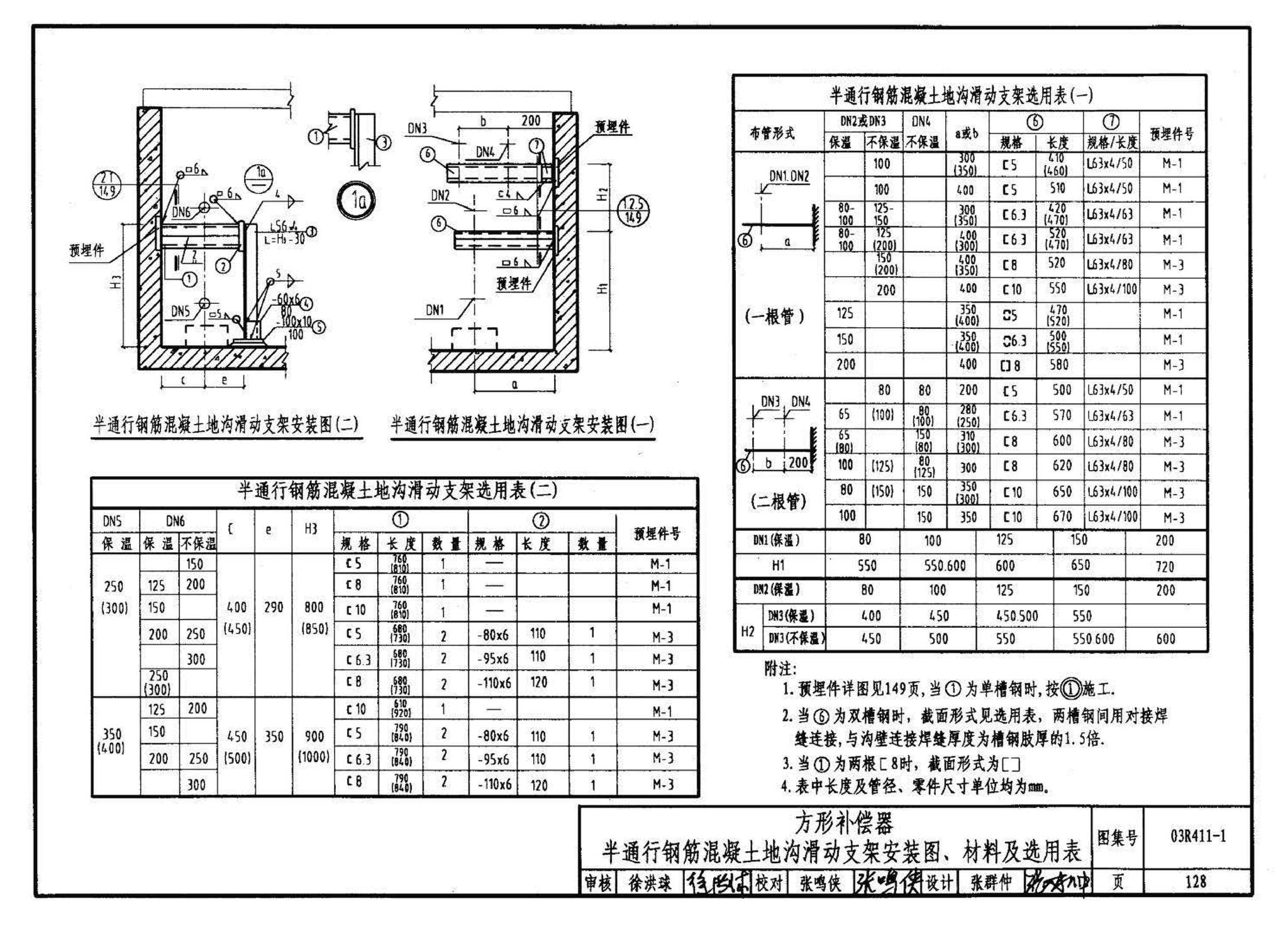 03R411-1--室外热力管道安装(地沟敷设)