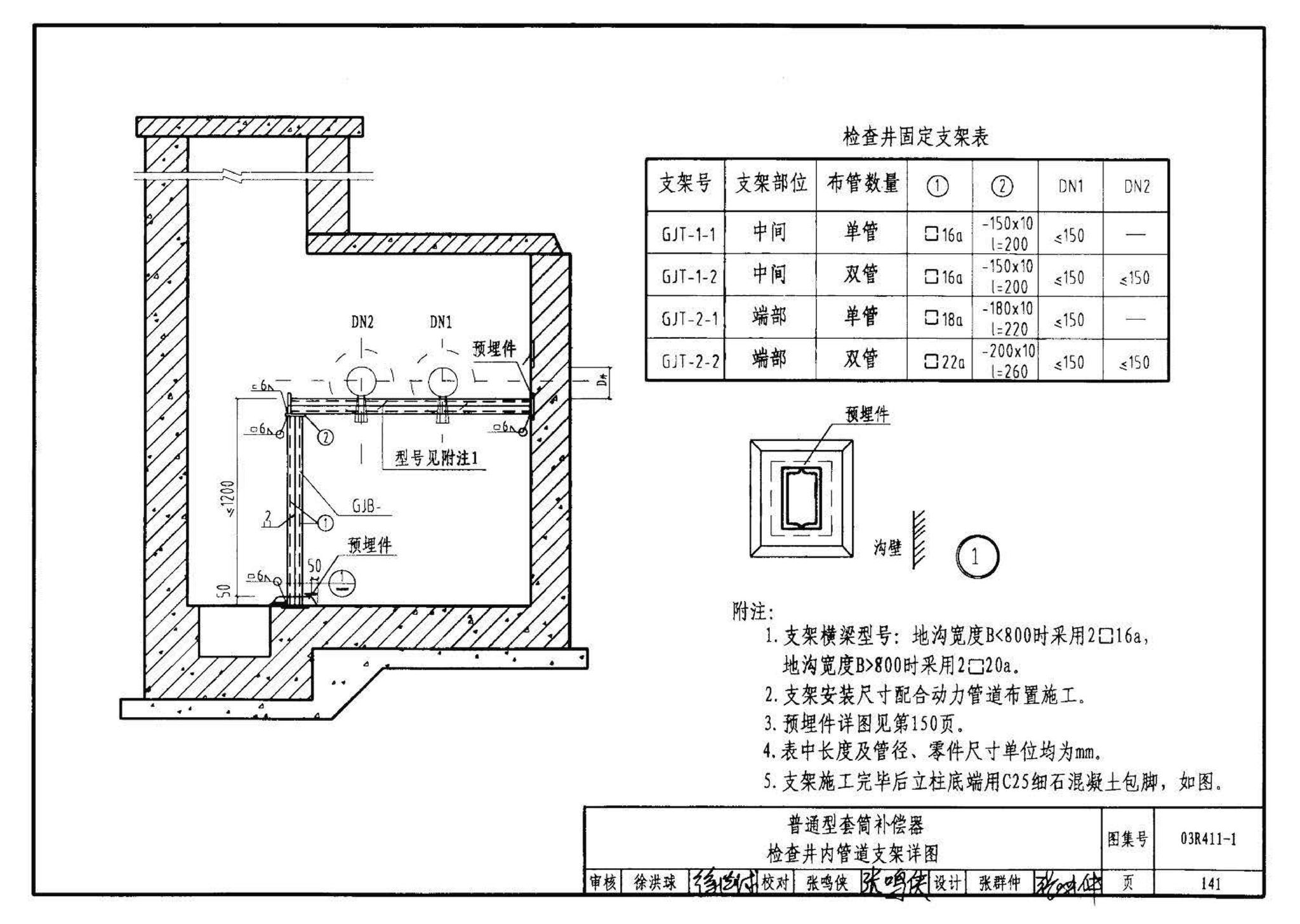 03R411-1--室外热力管道安装(地沟敷设)