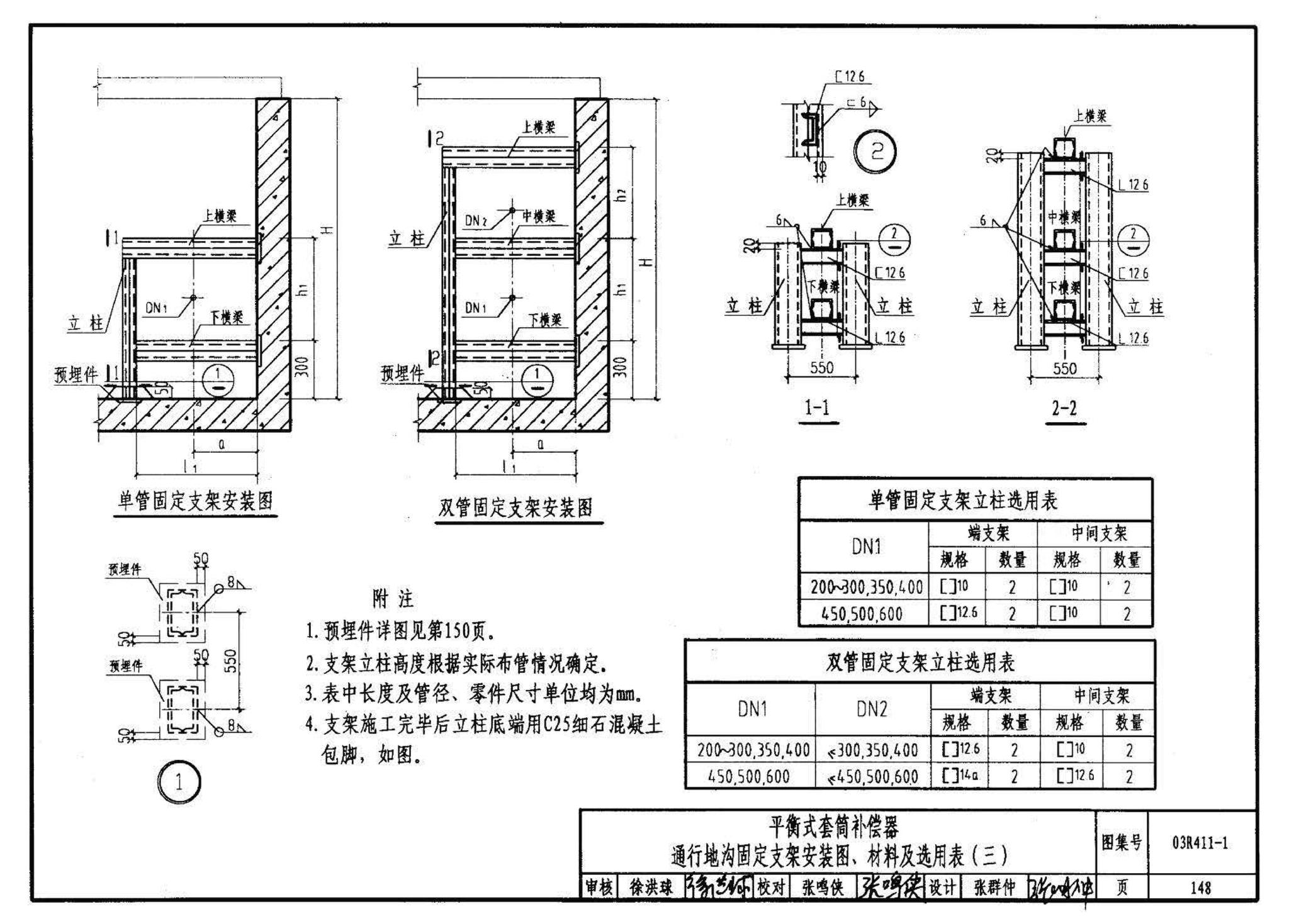 03R411-1--室外热力管道安装(地沟敷设)