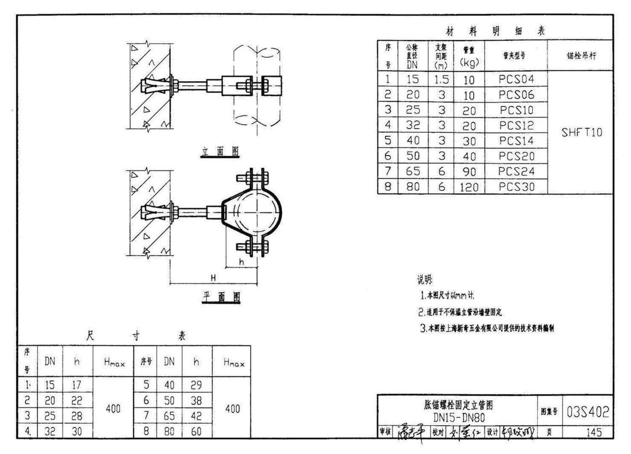 03S402--室内管道支架及吊架