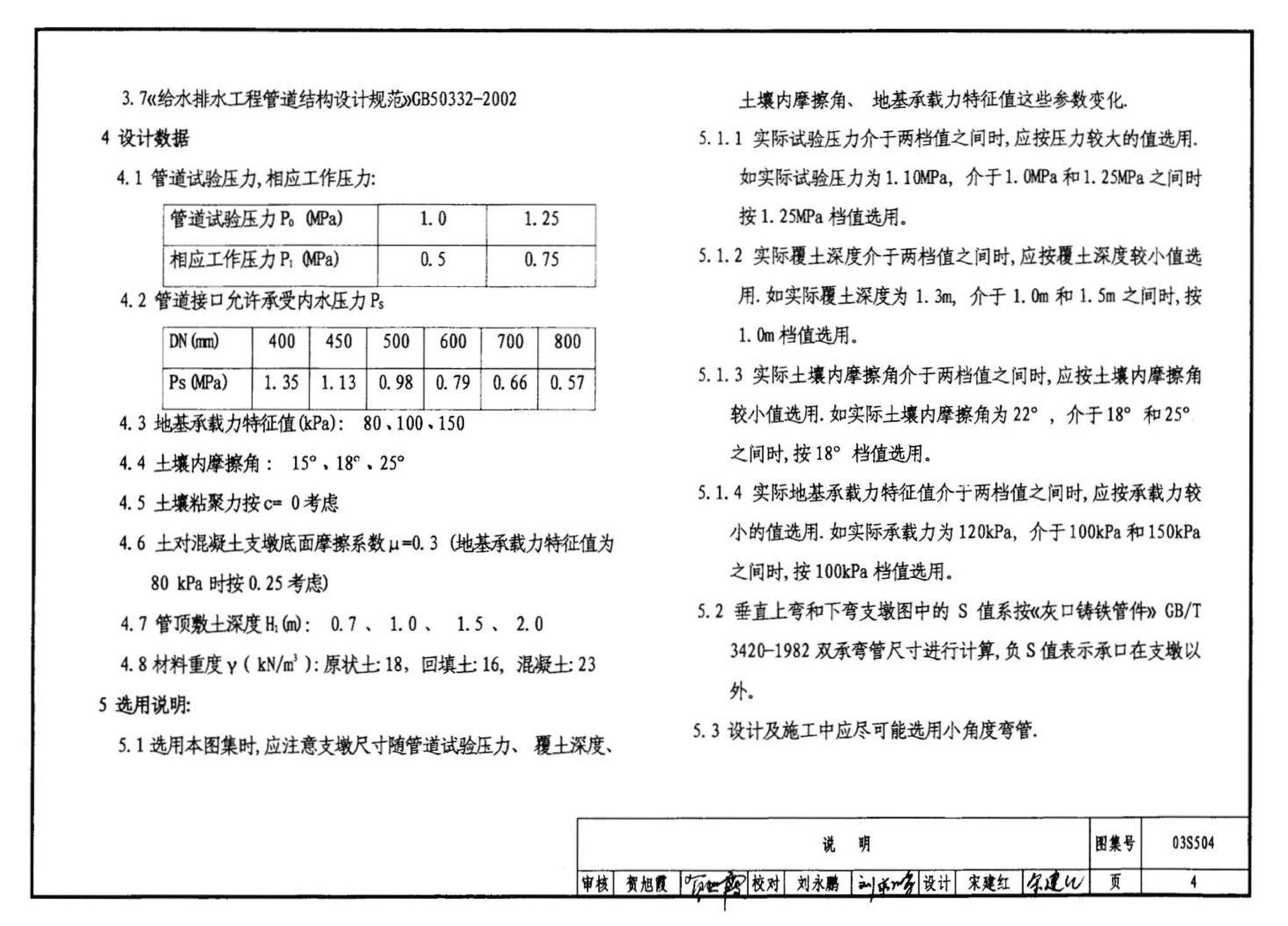 03S504--刚性接口给水承插式铸铁管道支墩