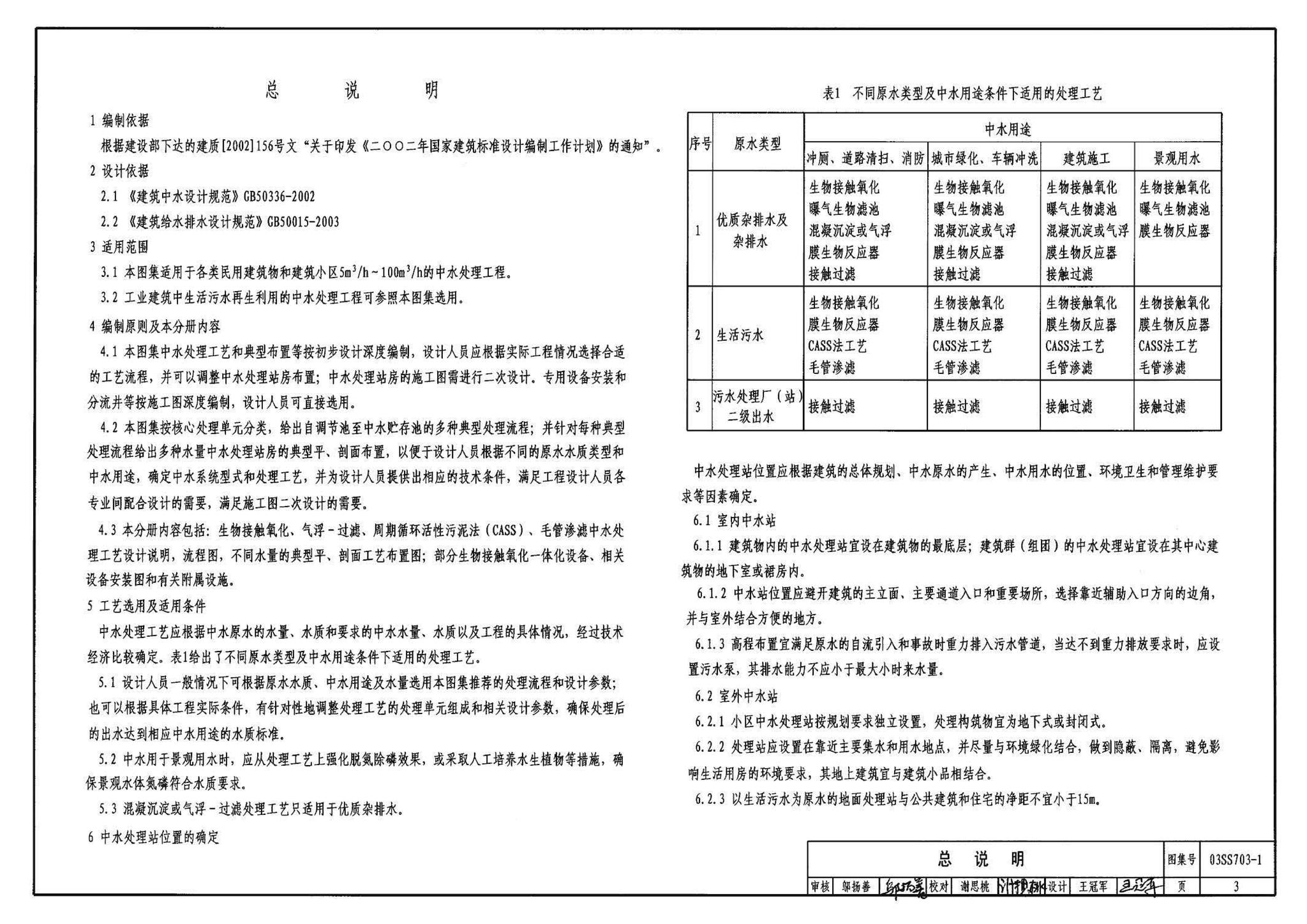 03SS703-1--建筑中水处理工程（一）