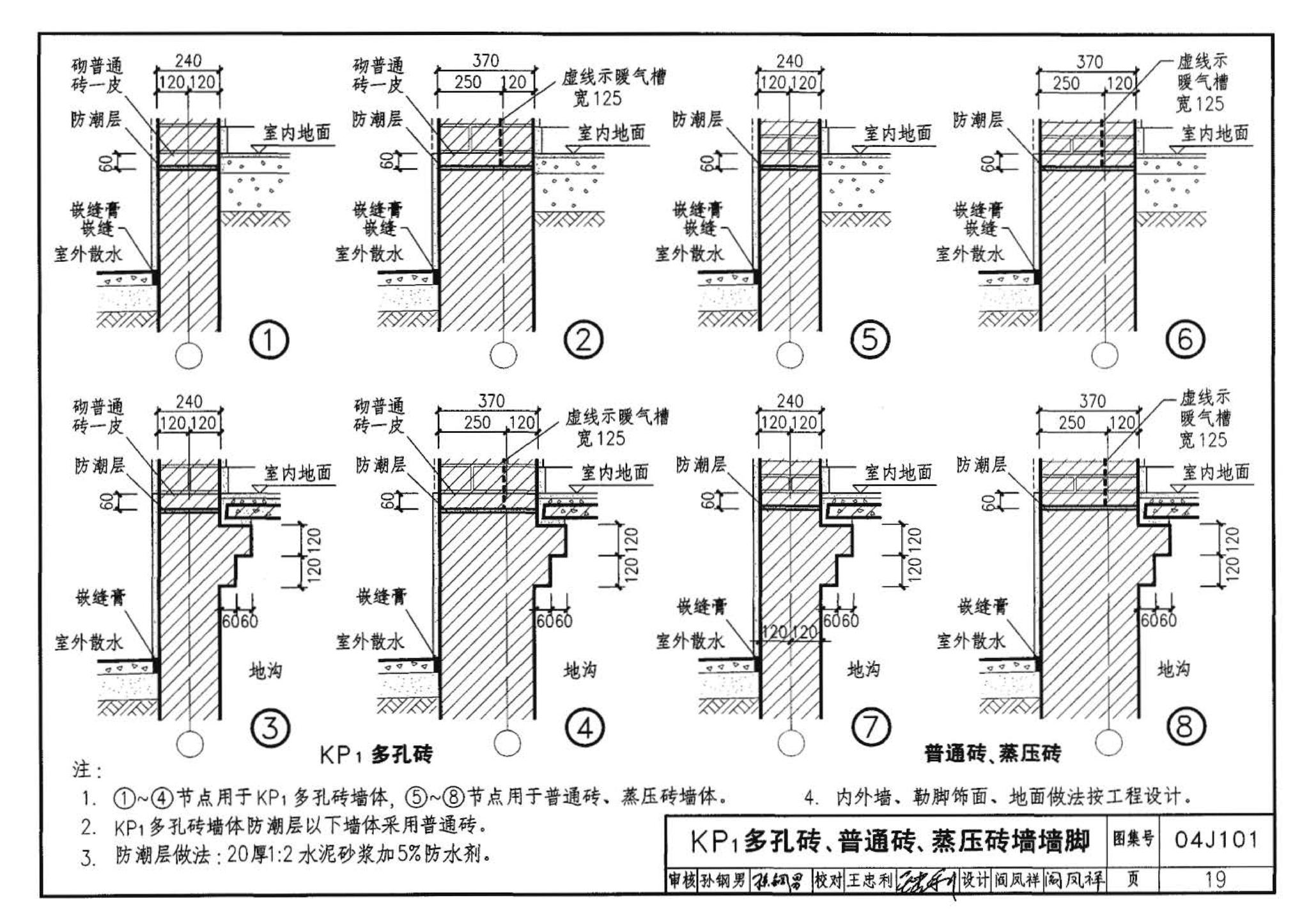 04J101--砖墙建筑构造（烧结多孔砖与普通砖、蒸压砖）