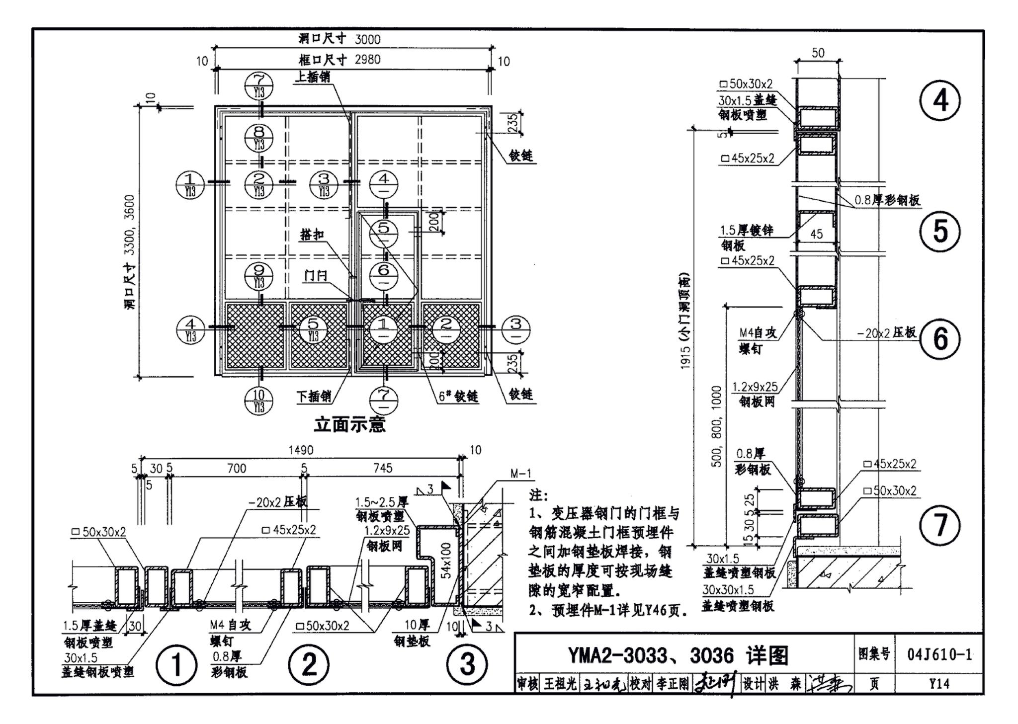 04J610-1--特种门窗－变压器室钢门窗、配变电所钢大门、防射线门窗、冷藏库门、保温门、隔声门