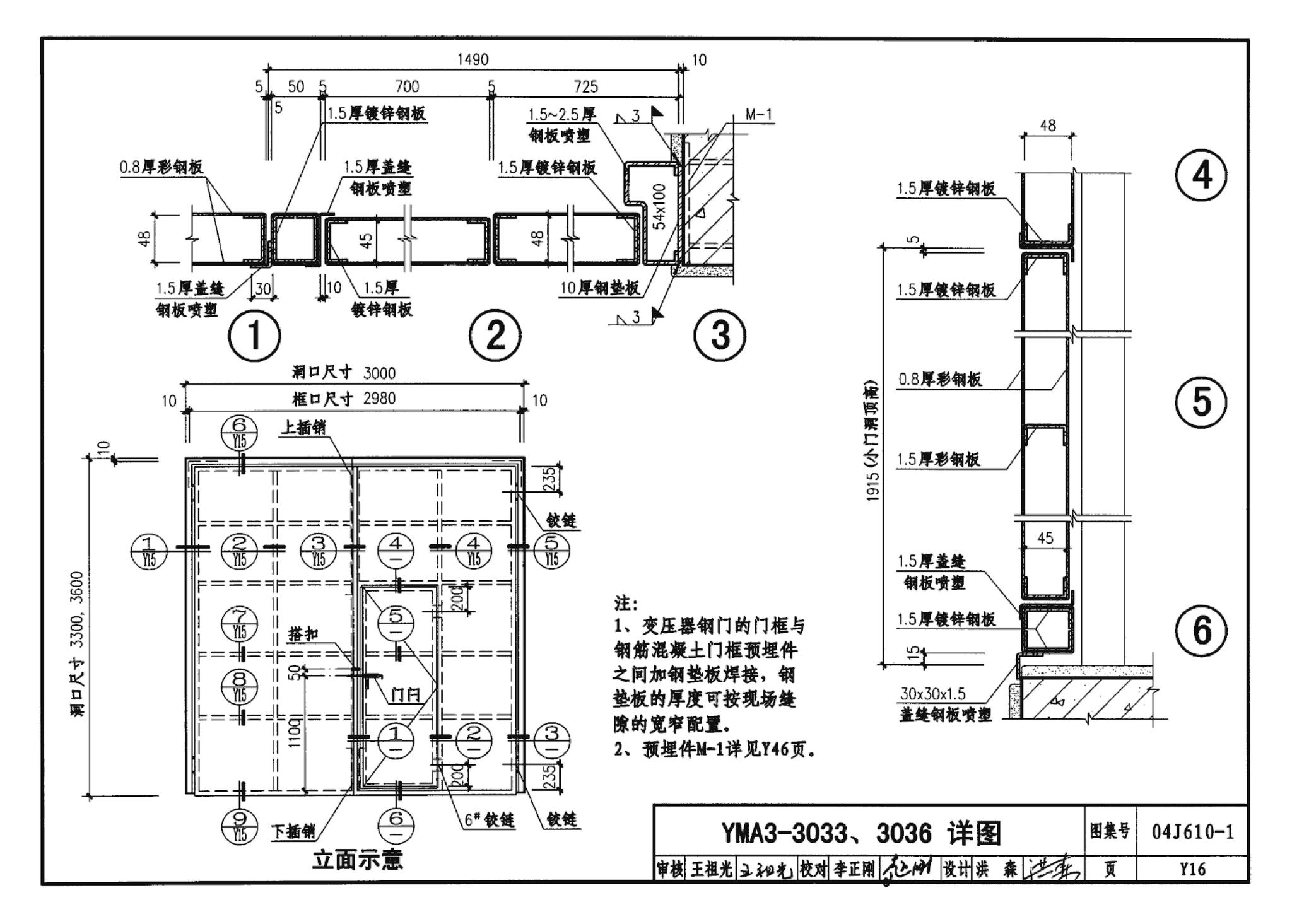 04J610-1--特种门窗－变压器室钢门窗、配变电所钢大门、防射线门窗、冷藏库门、保温门、隔声门