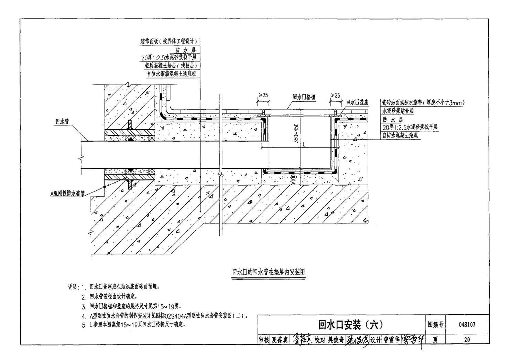 04S107--游泳池附件安装及设备选用