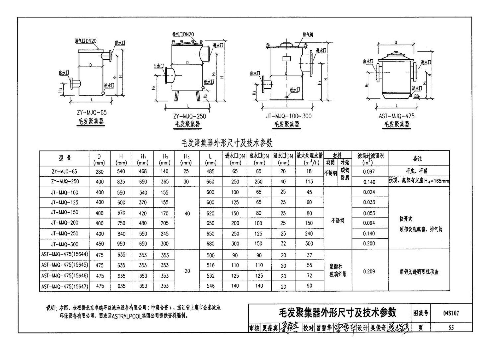 04S107--游泳池附件安装及设备选用