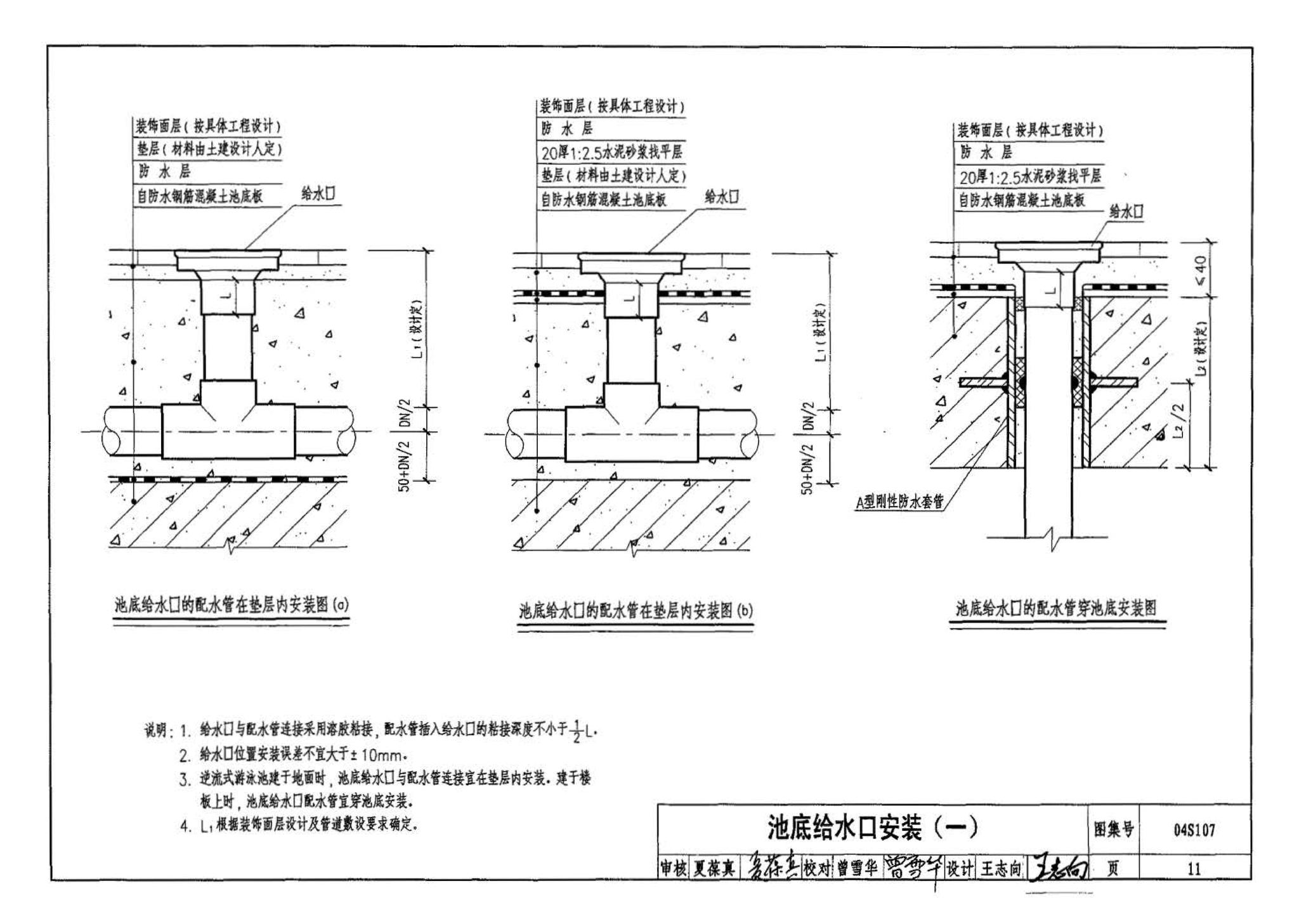 04S107--游泳池附件安装及设备选用