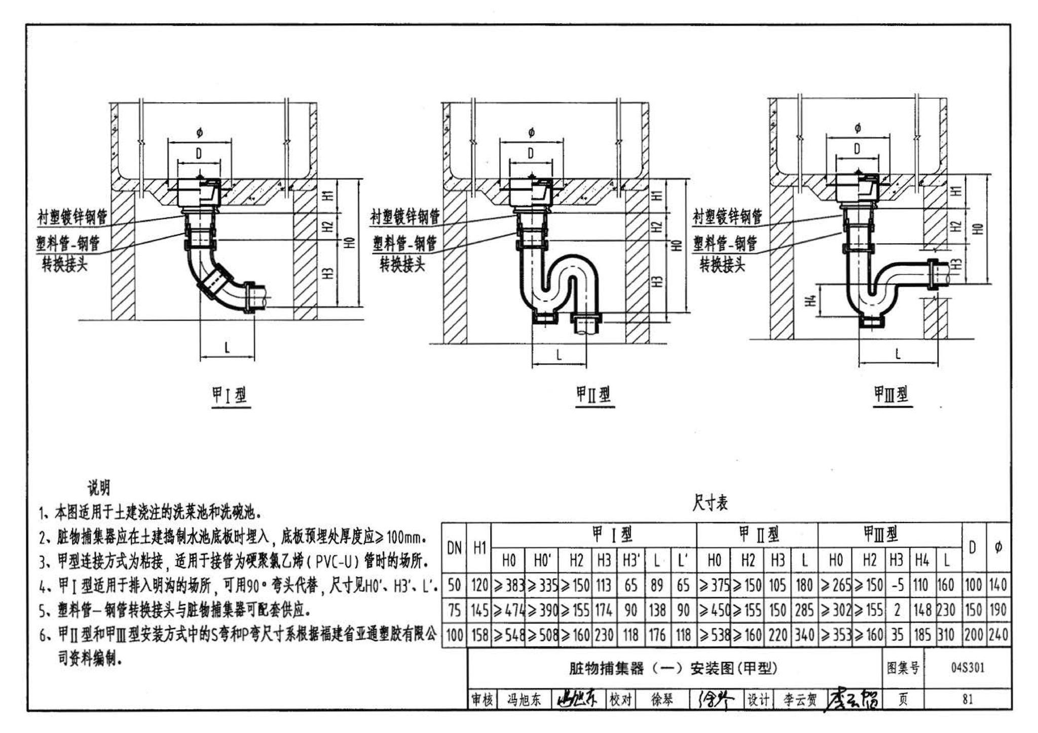 04S301--建筑排水设备附件选用安装