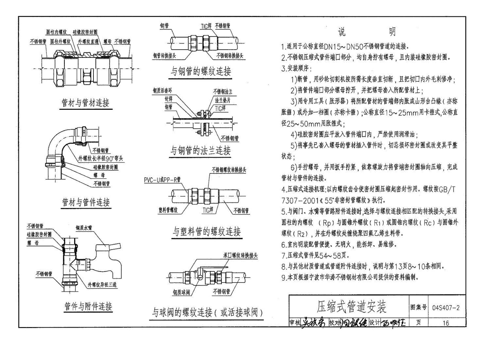 04S407-2--建筑给水金属管道安装－薄壁不锈钢管