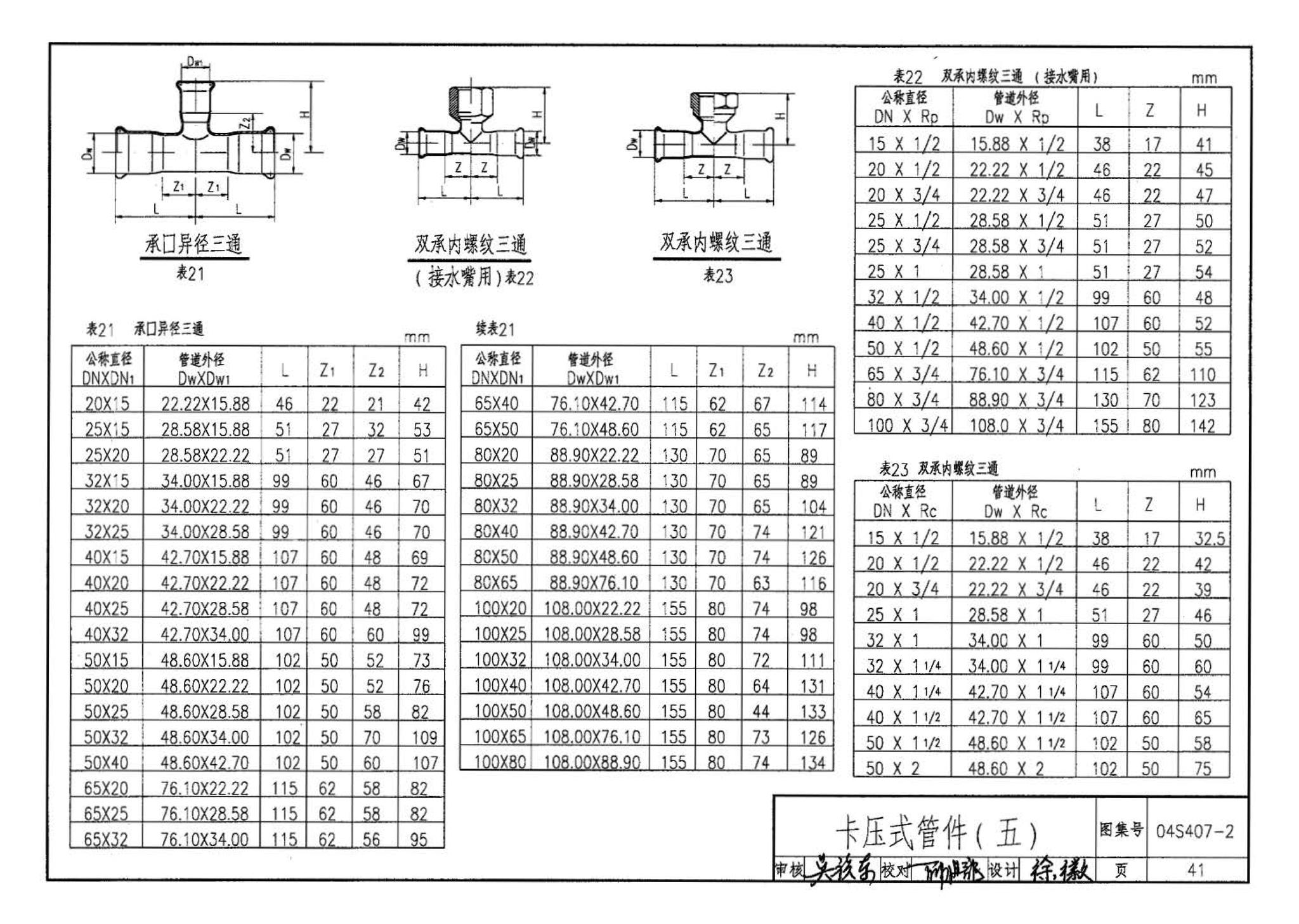 04S407-2--建筑给水金属管道安装－薄壁不锈钢管