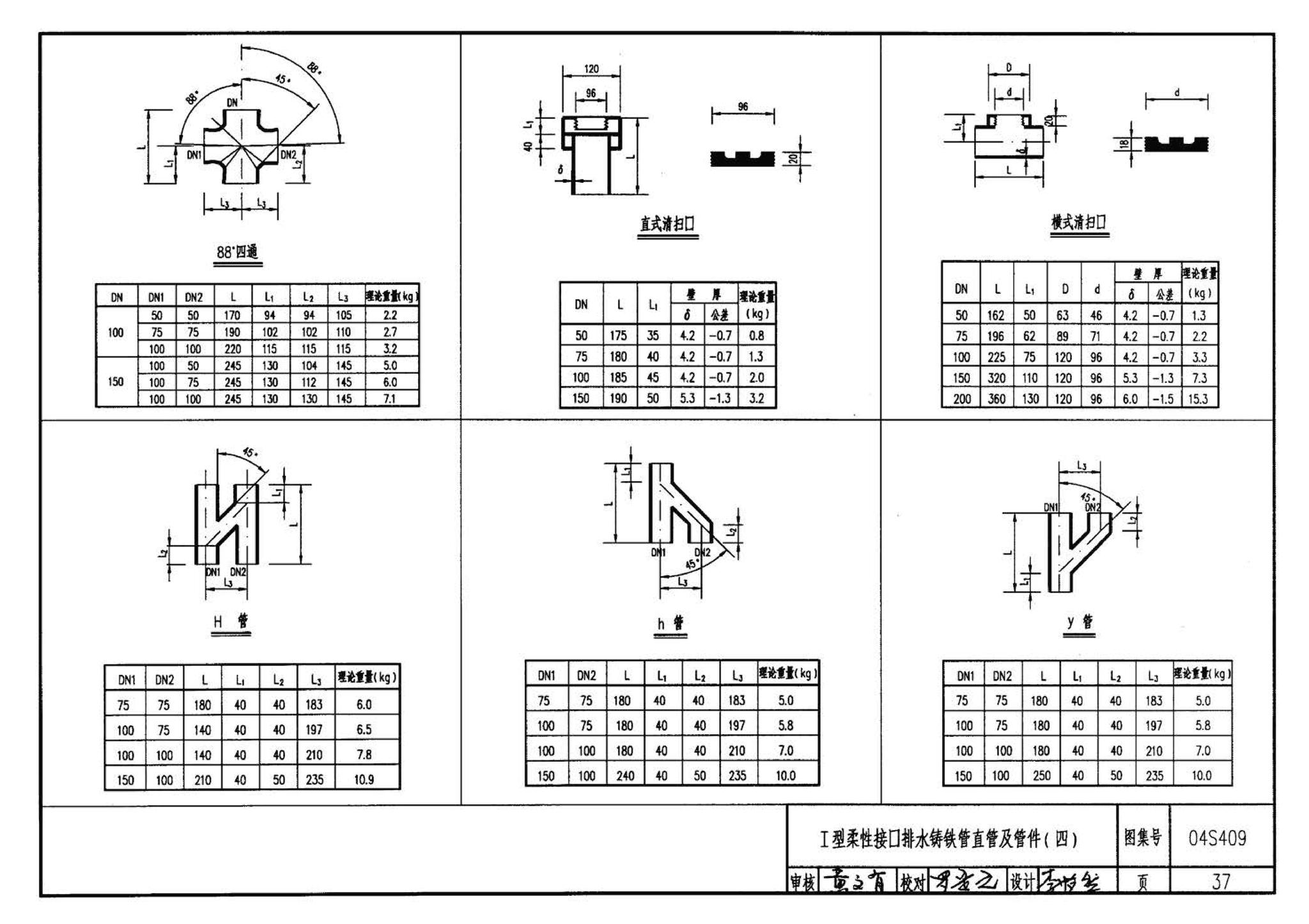 04S409--建筑排水用柔性接口铸铁管安装