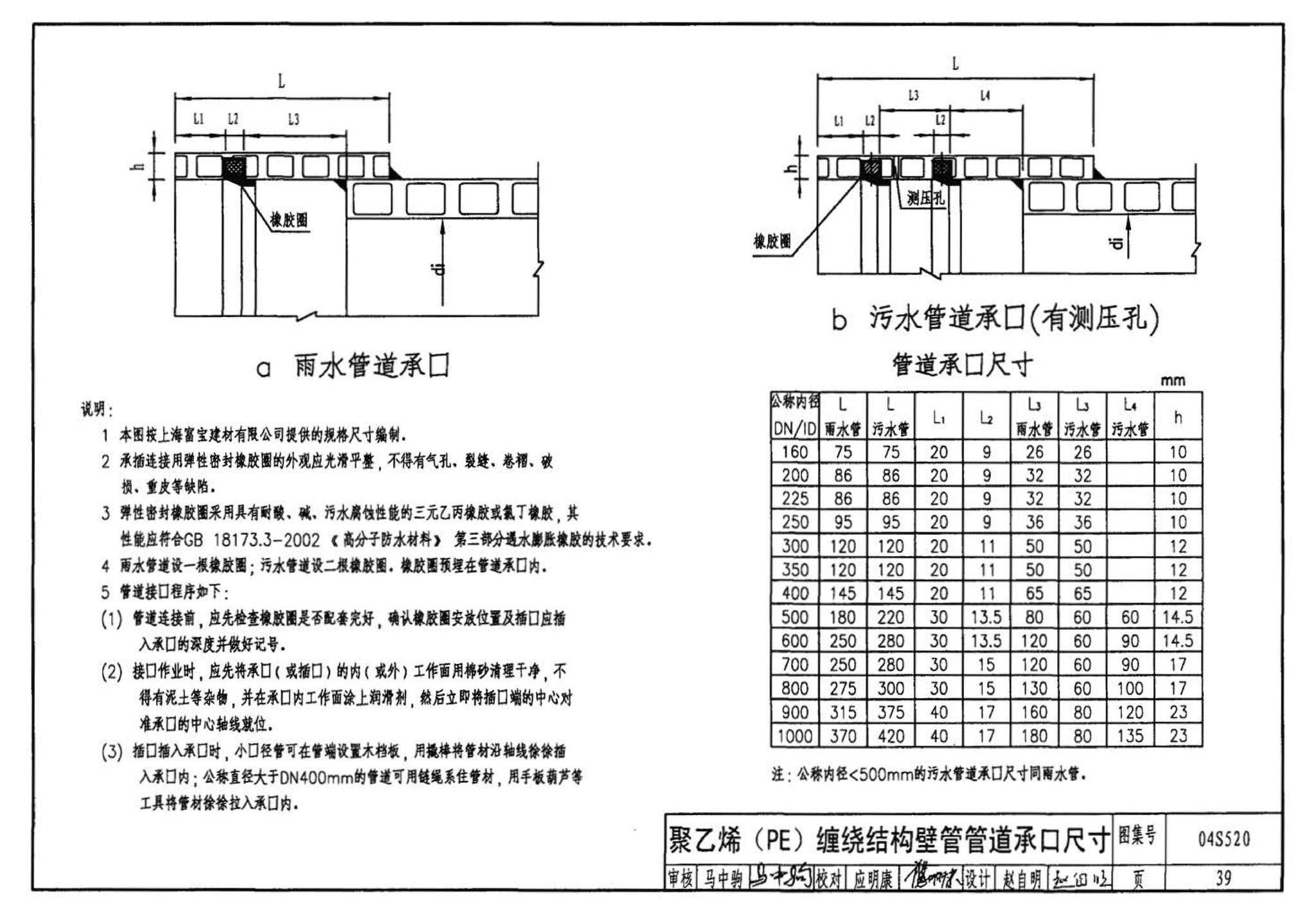 04S520--埋地塑料排水管道施工