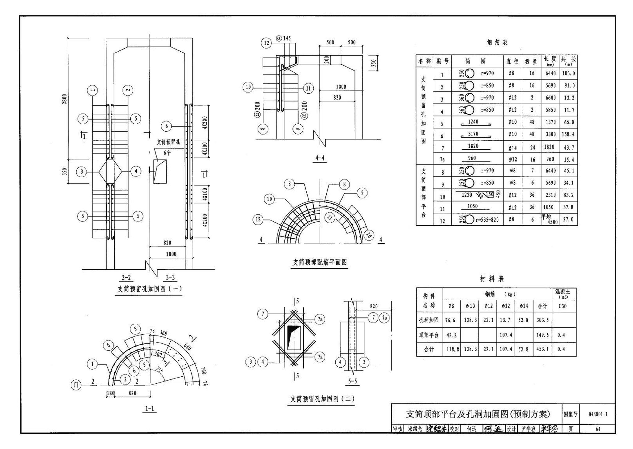 04S801-1--钢筋混凝土倒锥壳保温水塔（50m3、100m3）