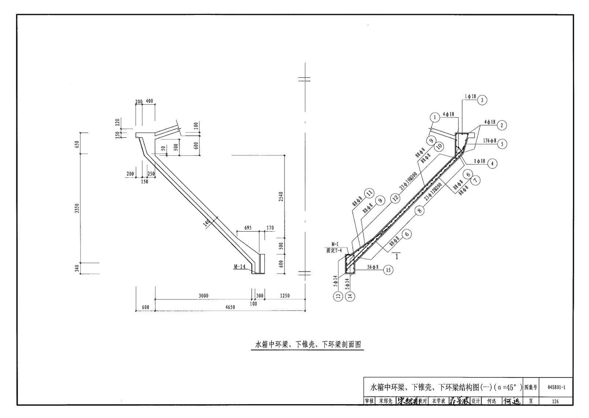 04S801-1--钢筋混凝土倒锥壳保温水塔（50m3、100m3）