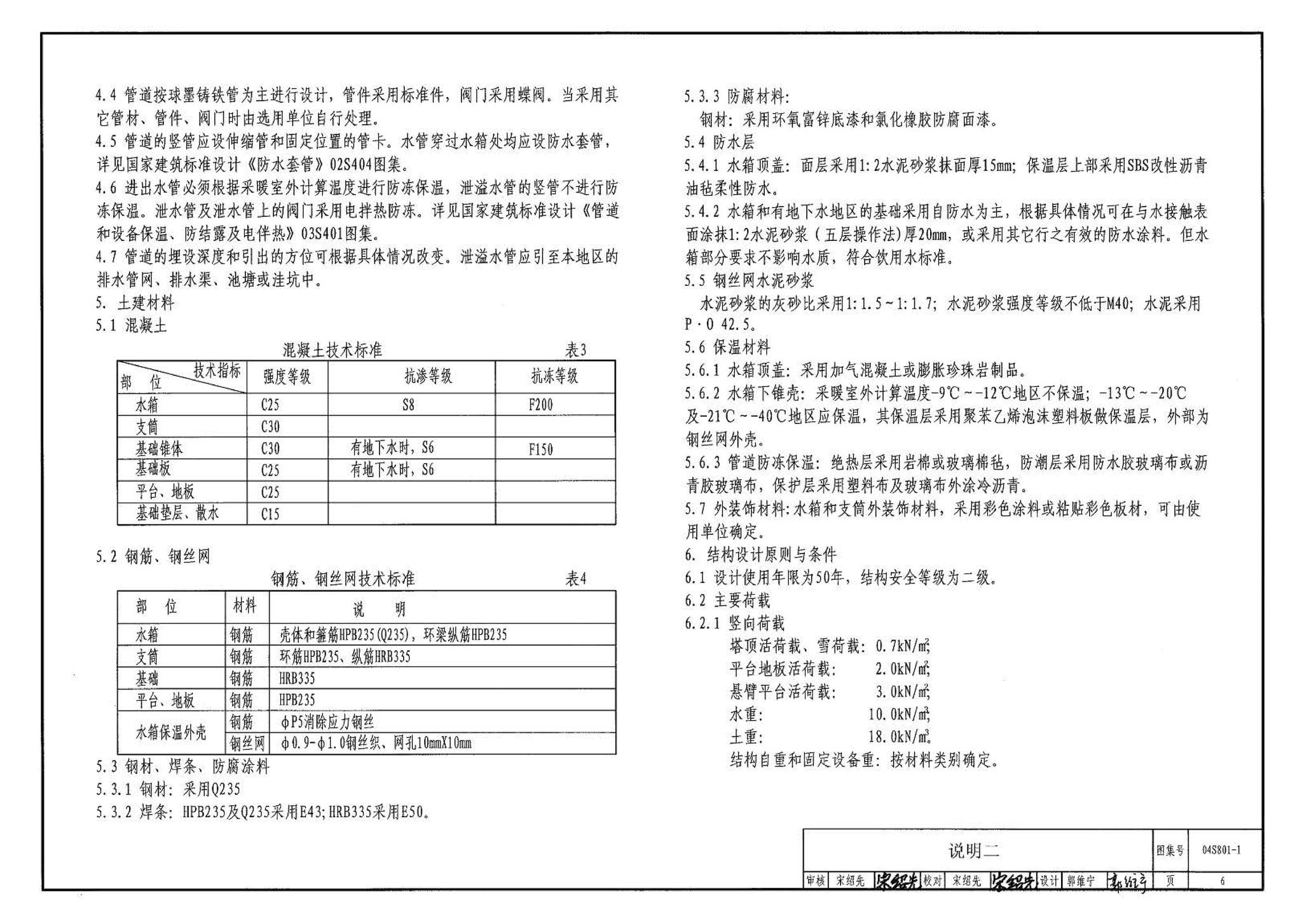 04S801-1--钢筋混凝土倒锥壳保温水塔（50m3、100m3）