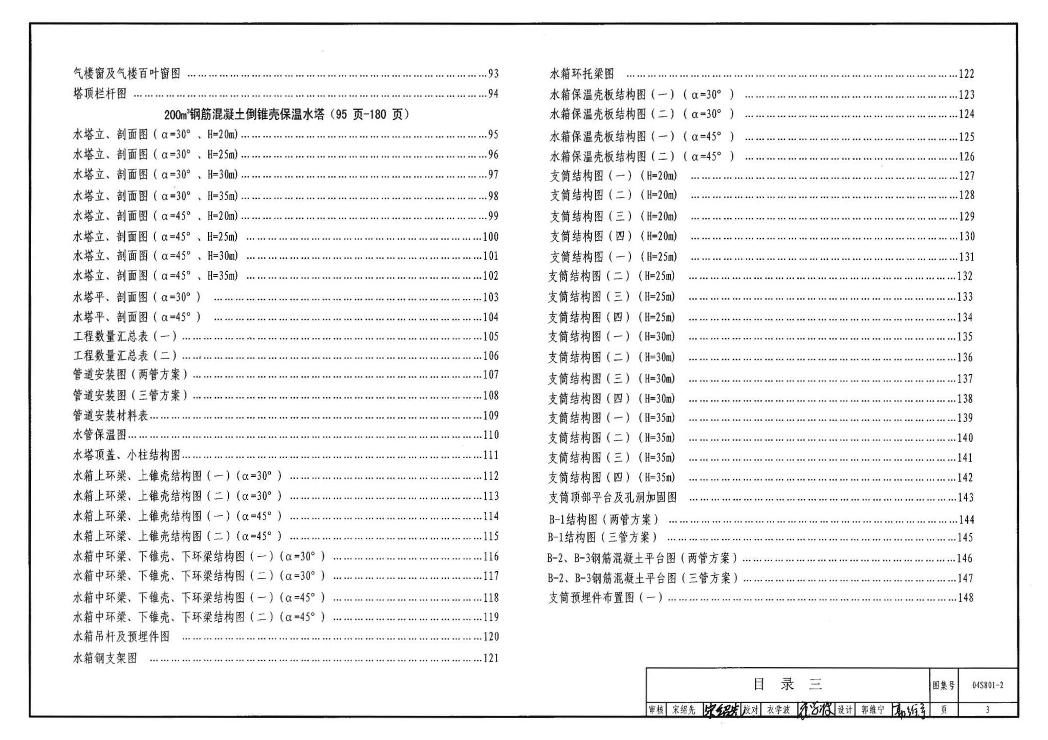 04S801-2--钢筋混凝土倒锥壳保温水塔（150m3、200m3、300m3）