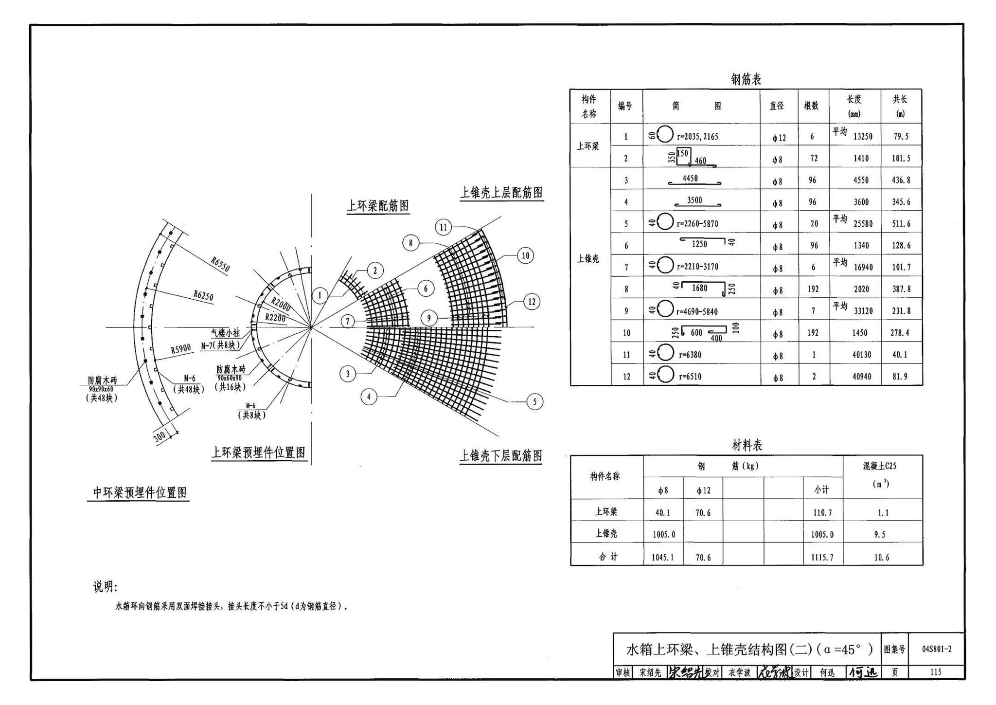 04S801-2--钢筋混凝土倒锥壳保温水塔（150m3、200m3、300m3）