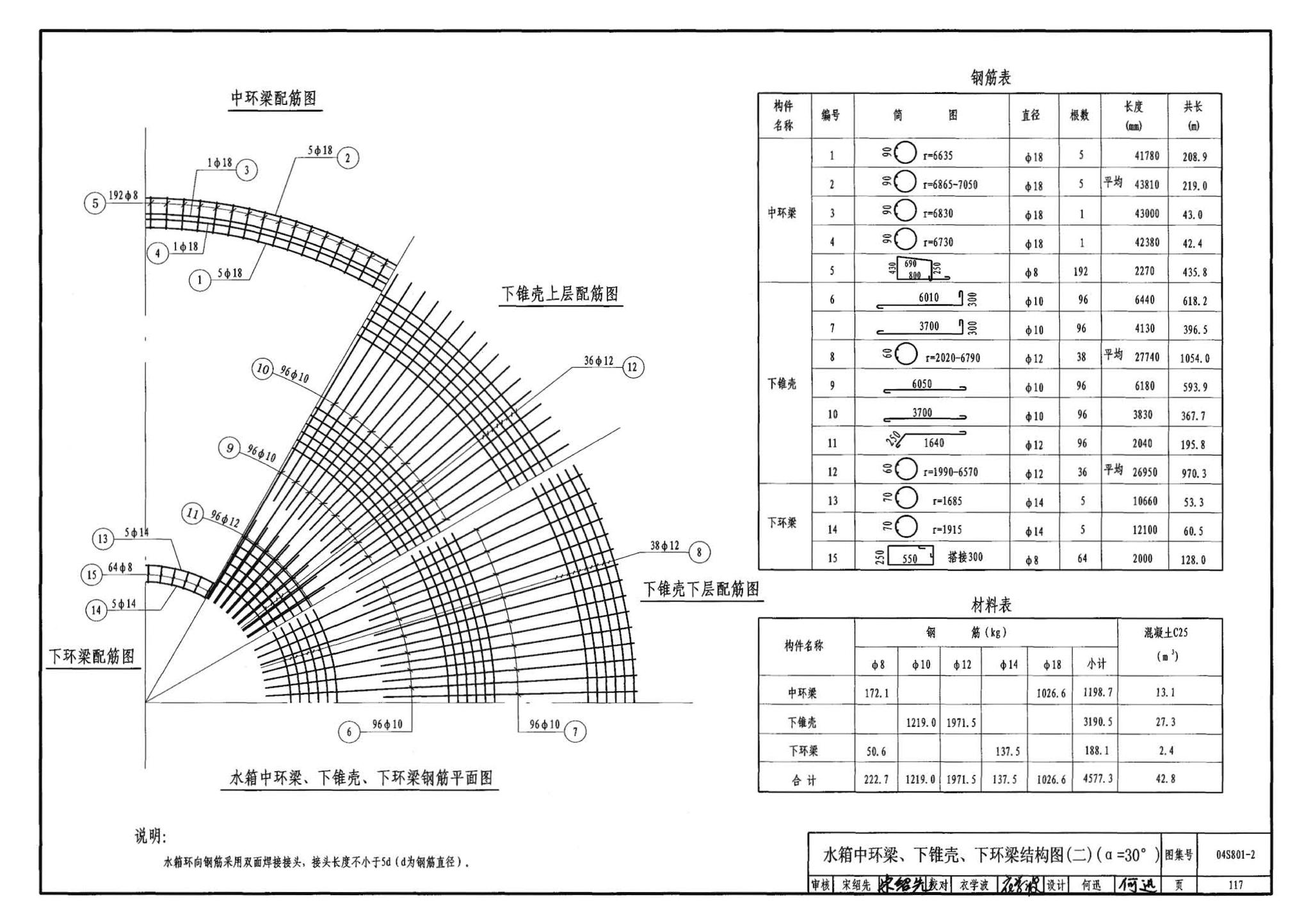 04S801-2--钢筋混凝土倒锥壳保温水塔（150m3、200m3、300m3）