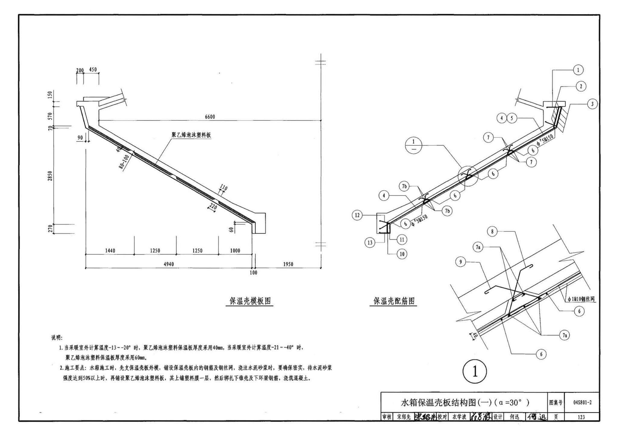 04S801-2--钢筋混凝土倒锥壳保温水塔（150m3、200m3、300m3）