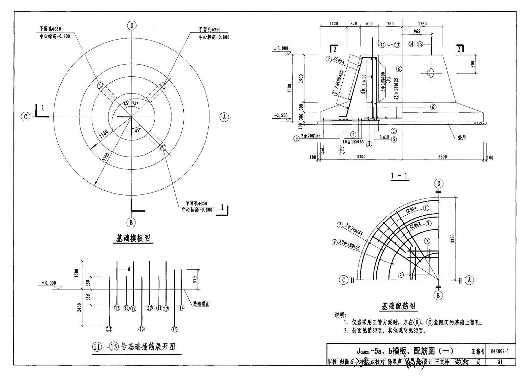 04S802-1--钢筋混凝土倒锥壳不保温水塔（50m3、100m3）