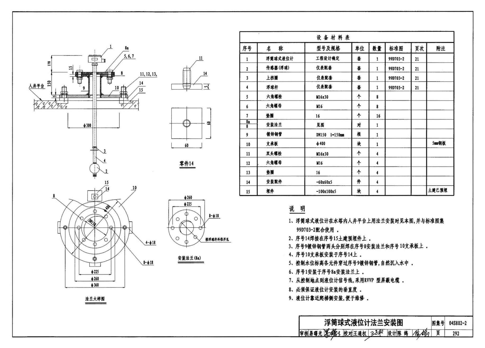 04S802-2--钢筋混凝土倒锥壳不保温水塔（150m3、200m3、300m3）