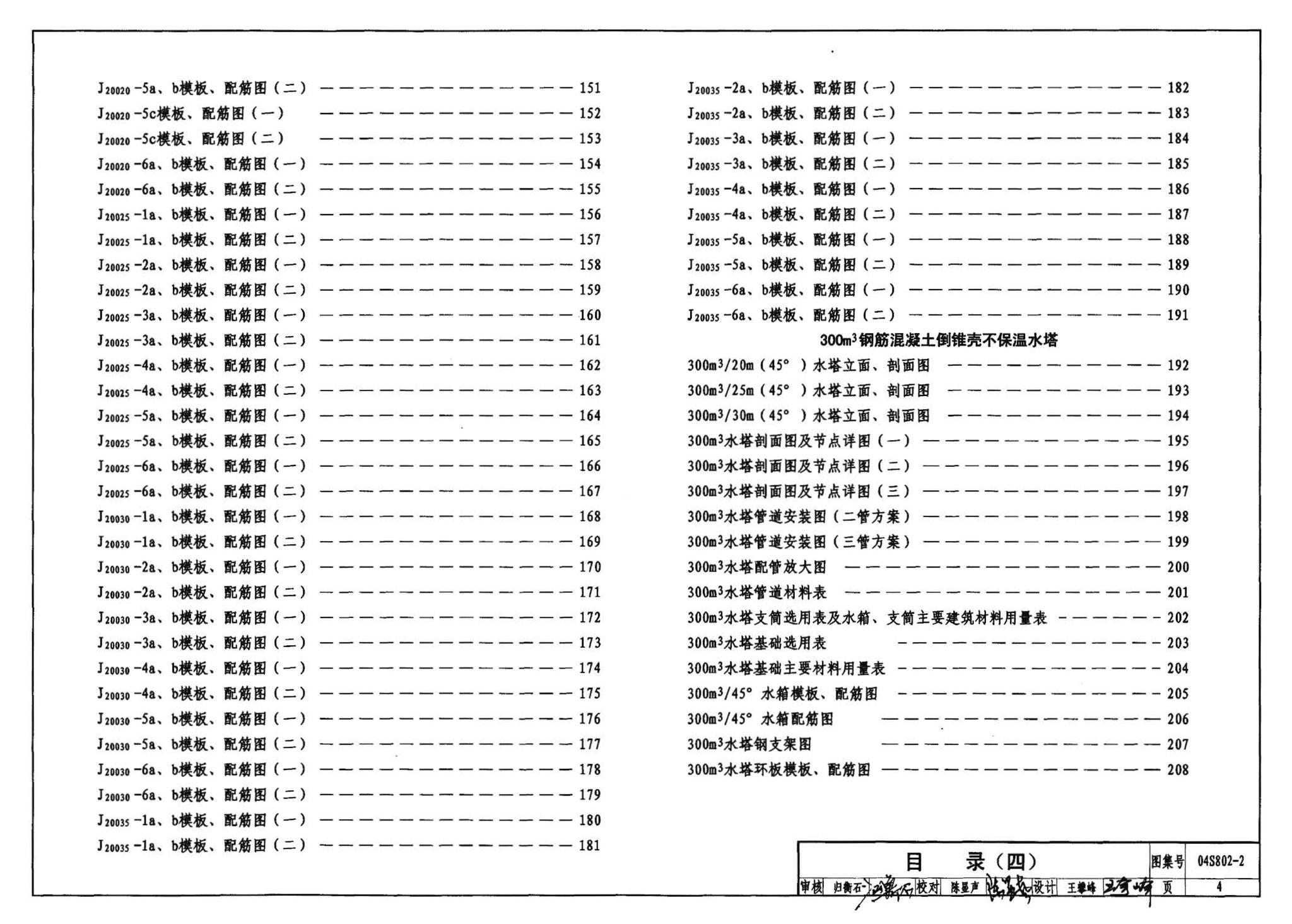 04S802-2--钢筋混凝土倒锥壳不保温水塔（150m3、200m3、300m3）