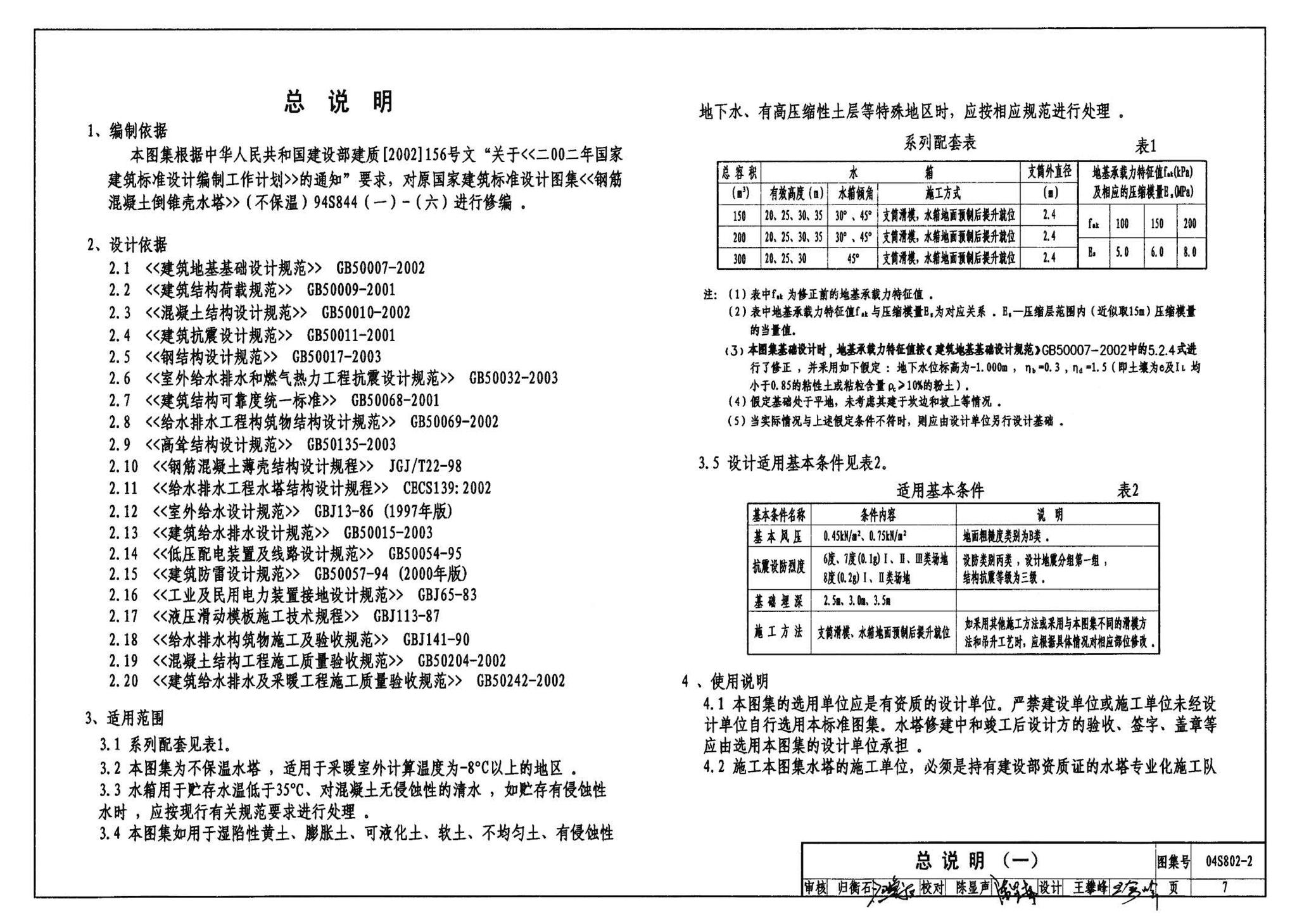 04S802-2--钢筋混凝土倒锥壳不保温水塔（150m3、200m3、300m3）