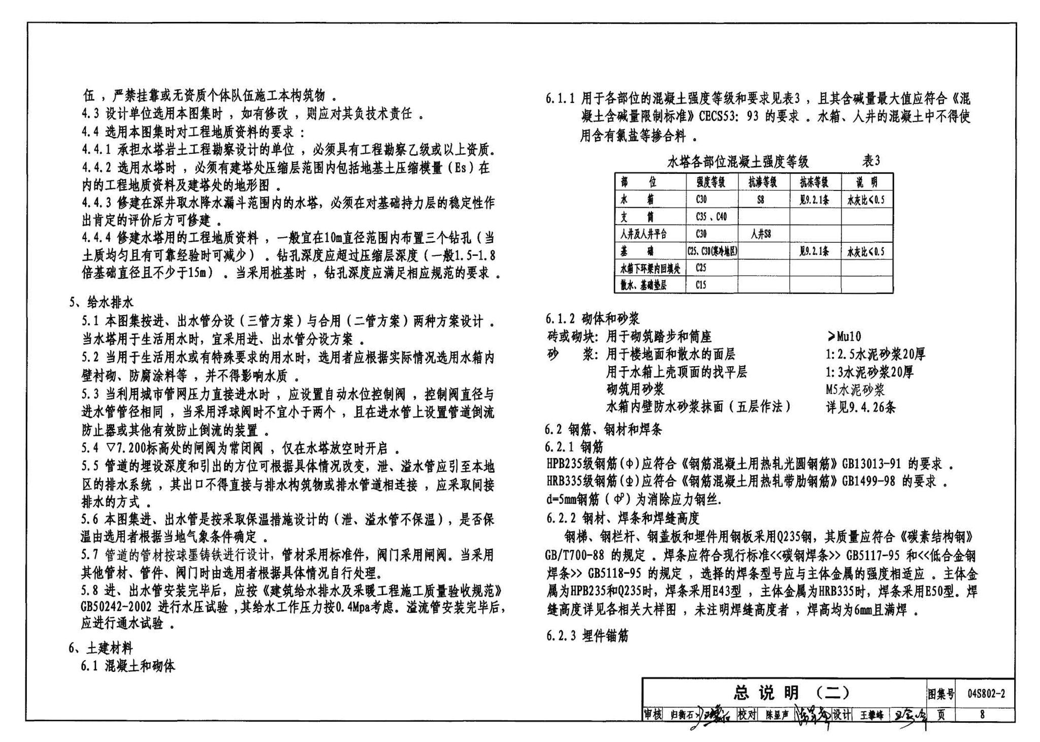 04S802-2--钢筋混凝土倒锥壳不保温水塔（150m3、200m3、300m3）