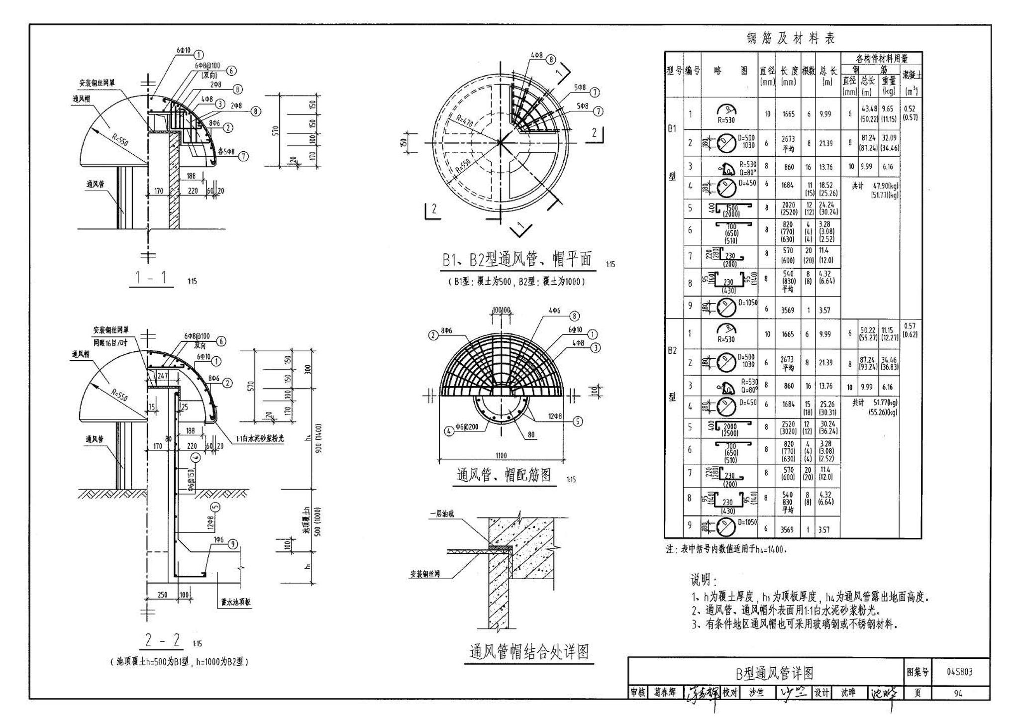 04S803--圆形钢筋混凝土蓄水池