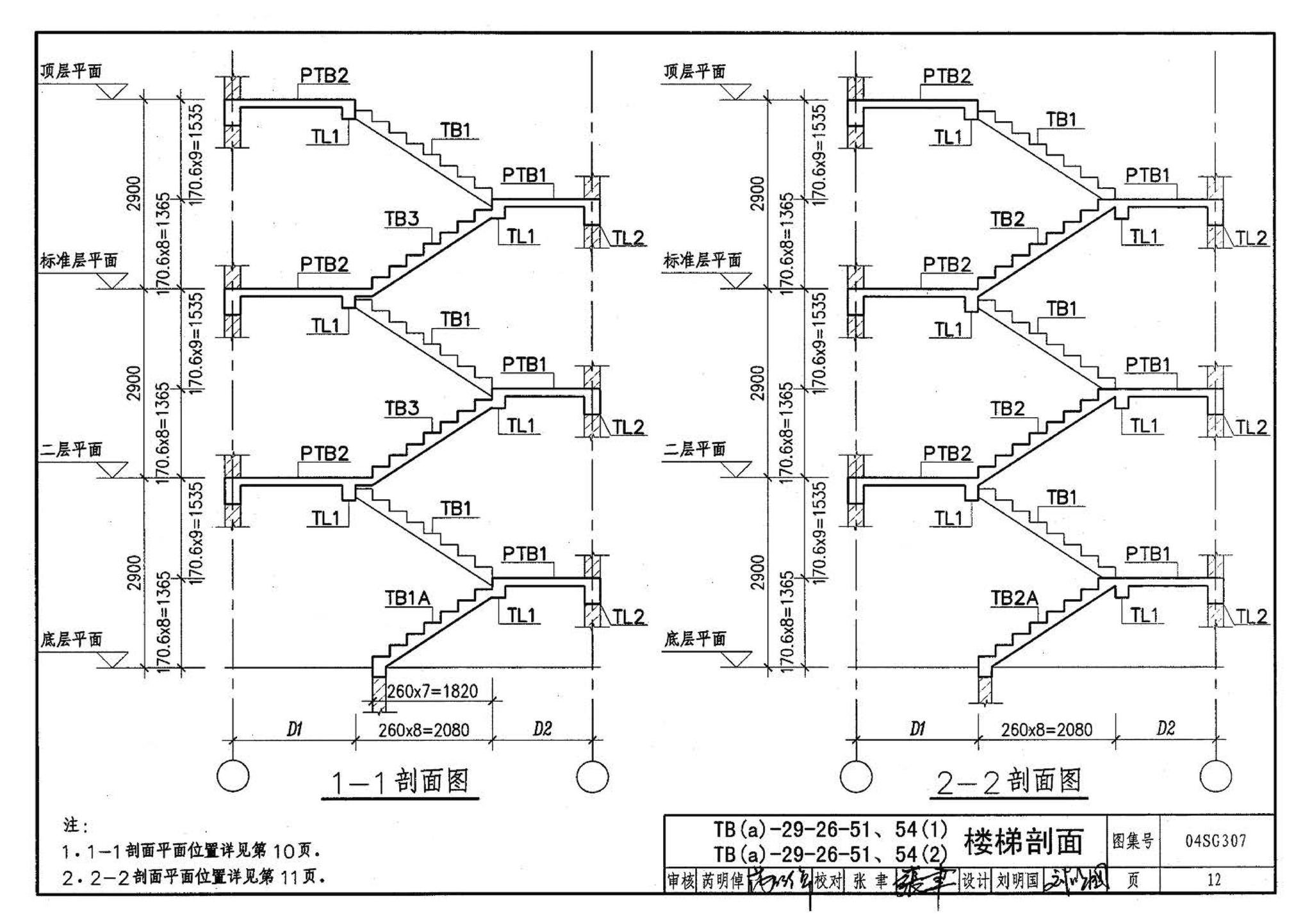 04SG307--现浇钢筋混凝土板式楼梯