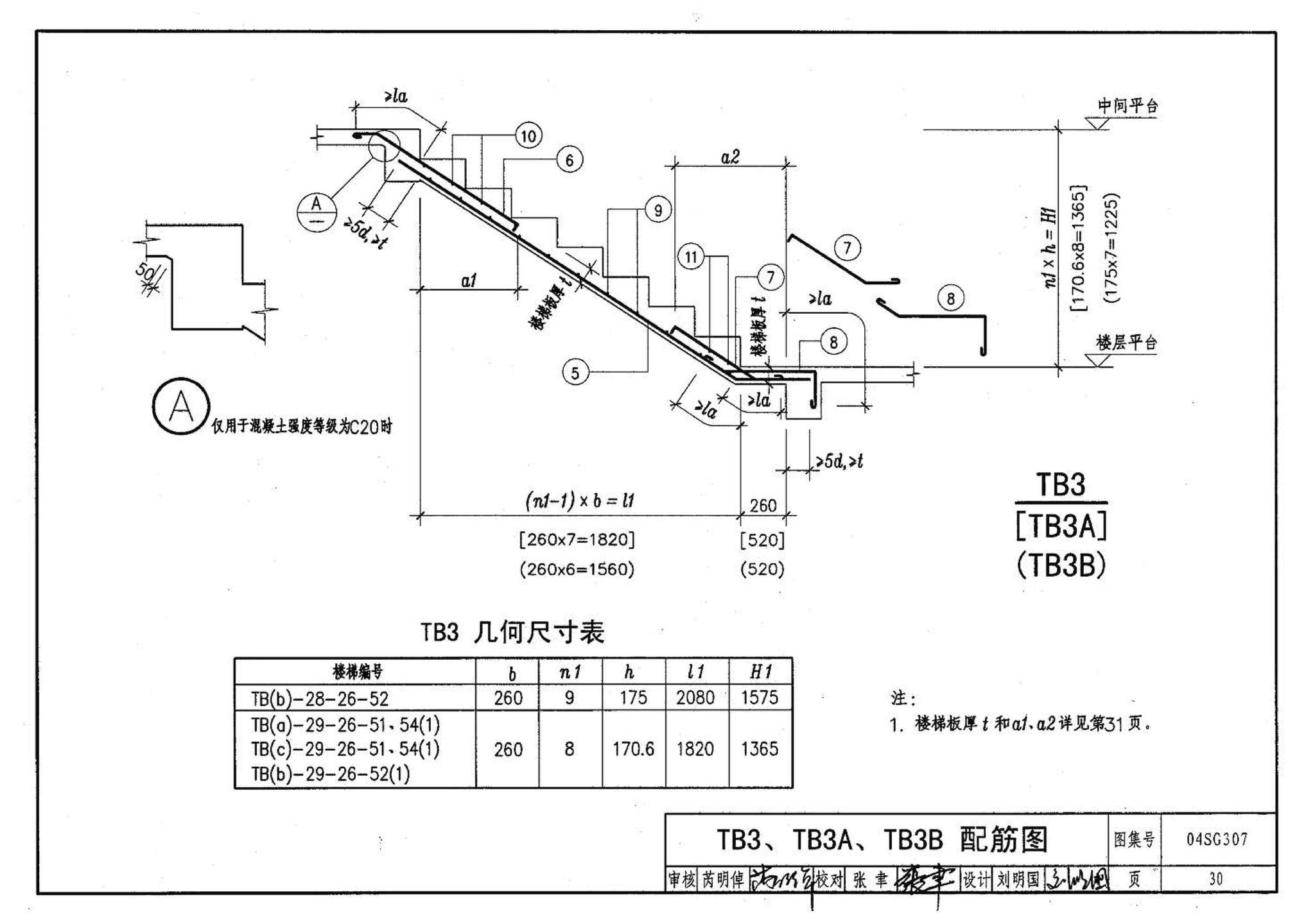 04SG307--现浇钢筋混凝土板式楼梯