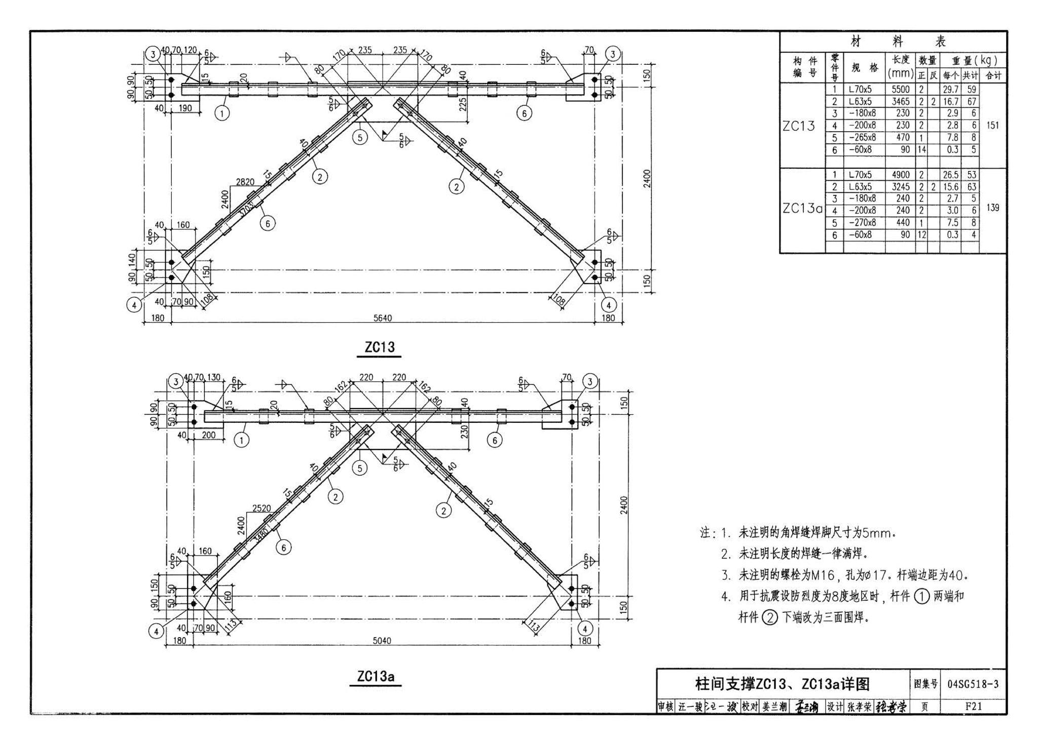 04SG518-3附构件详图--门式刚架轻型房屋钢结构（有吊车）附:构件详图