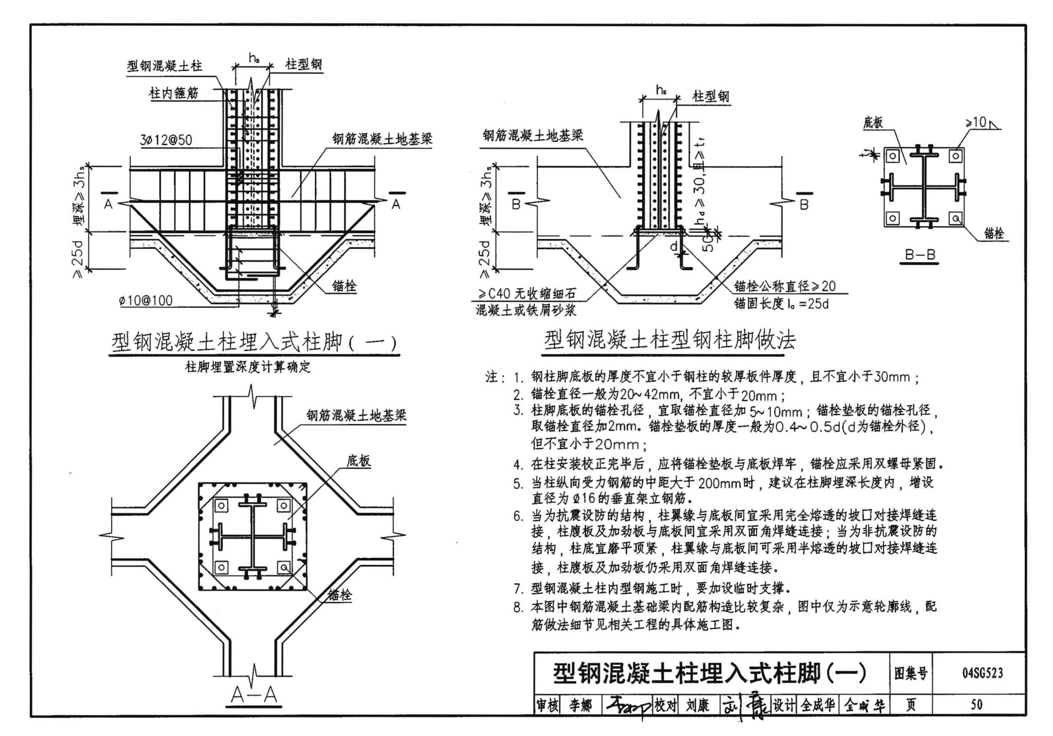 04SG523--型钢混凝土组合结构构造