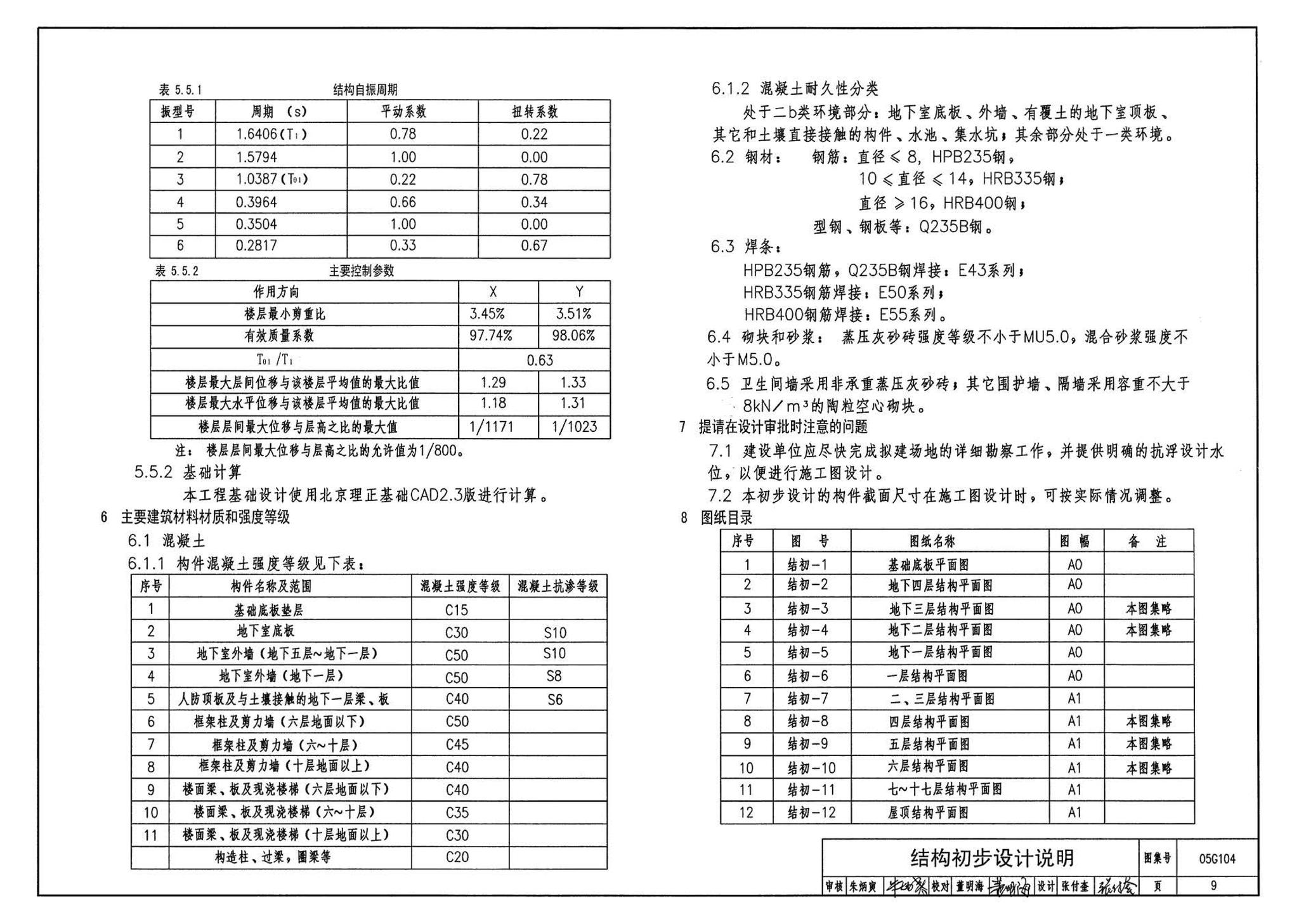 05G104--民用建筑工程结构初步设计深度图样