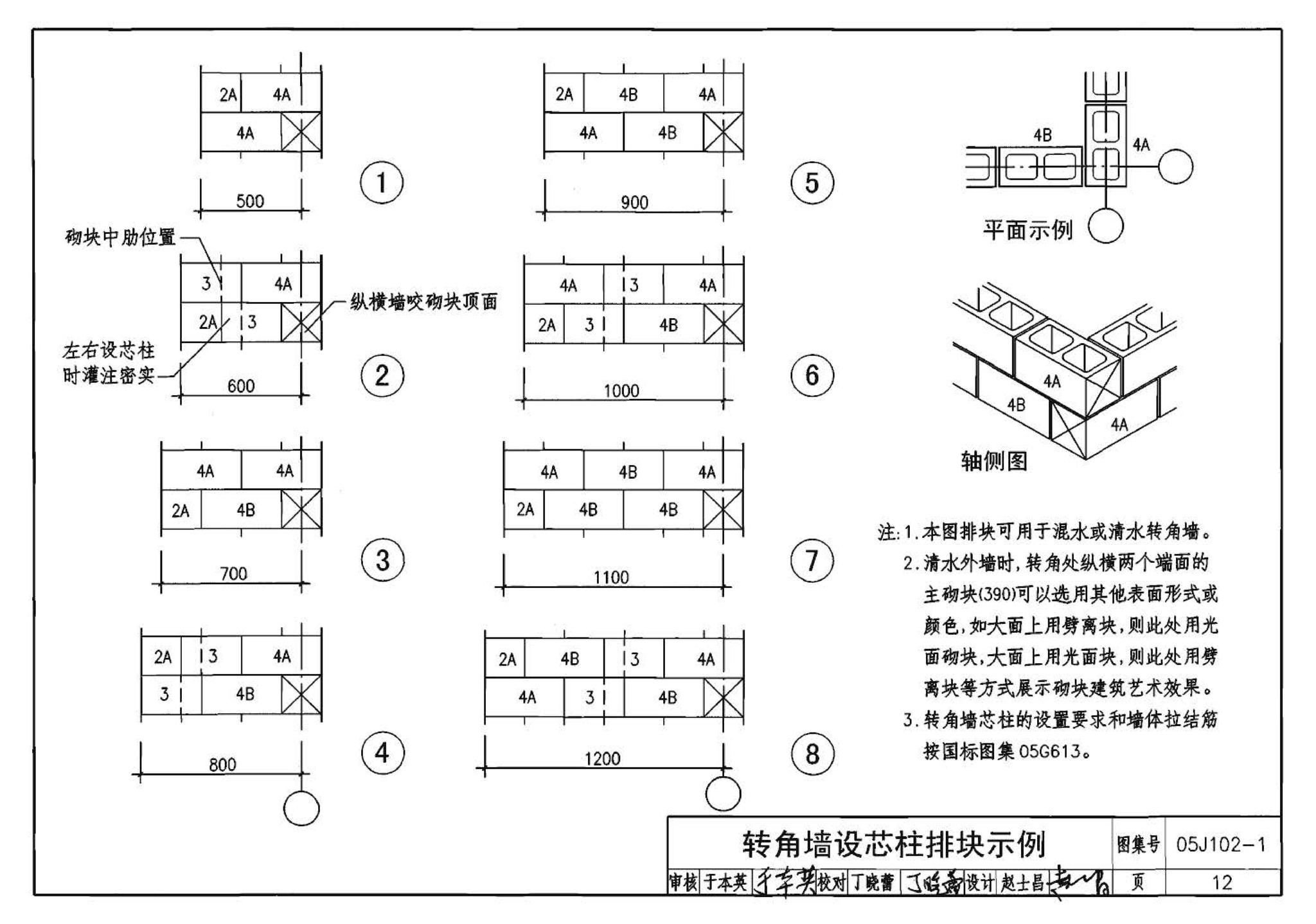 05J102-1--混凝土小型空心砌块墙体建筑构造